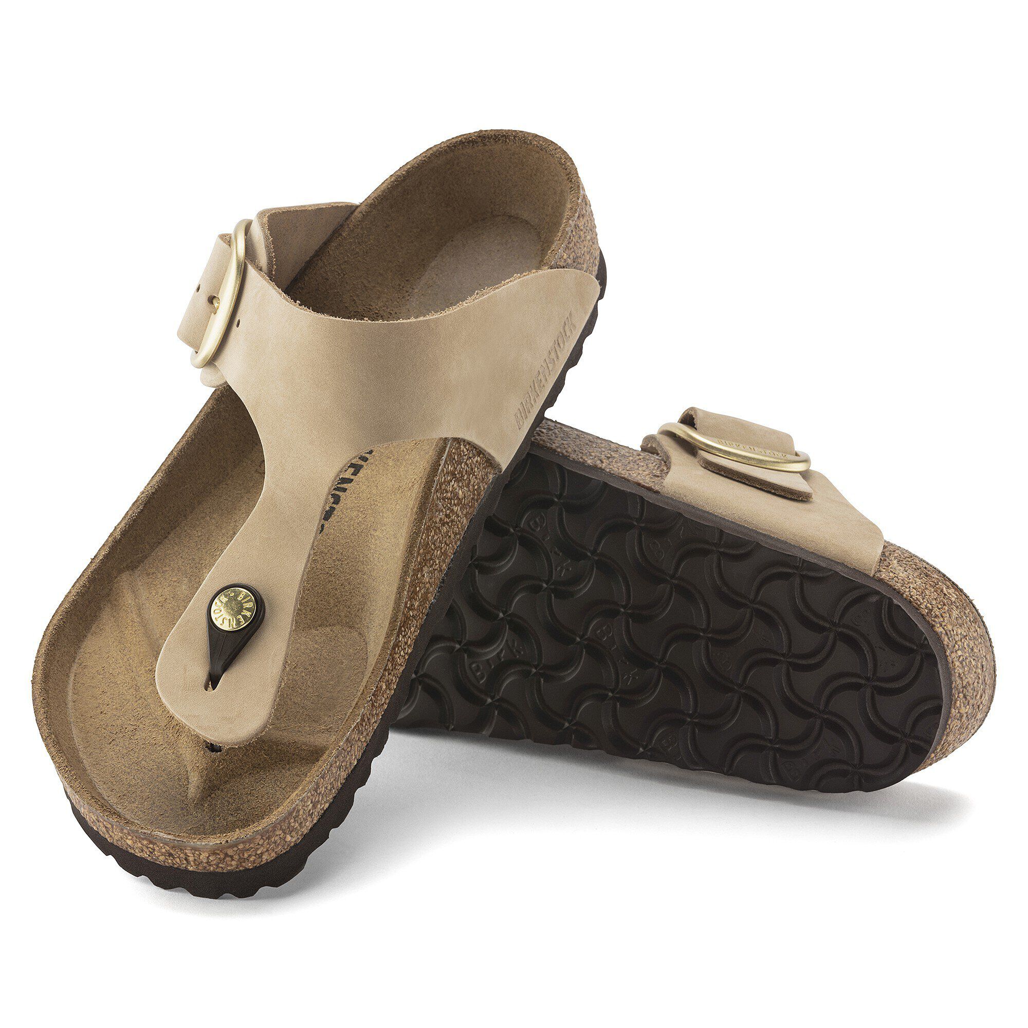 Gizeh Big Buckle Nubuck Leather Sandcastle | BIRKENSTOCK