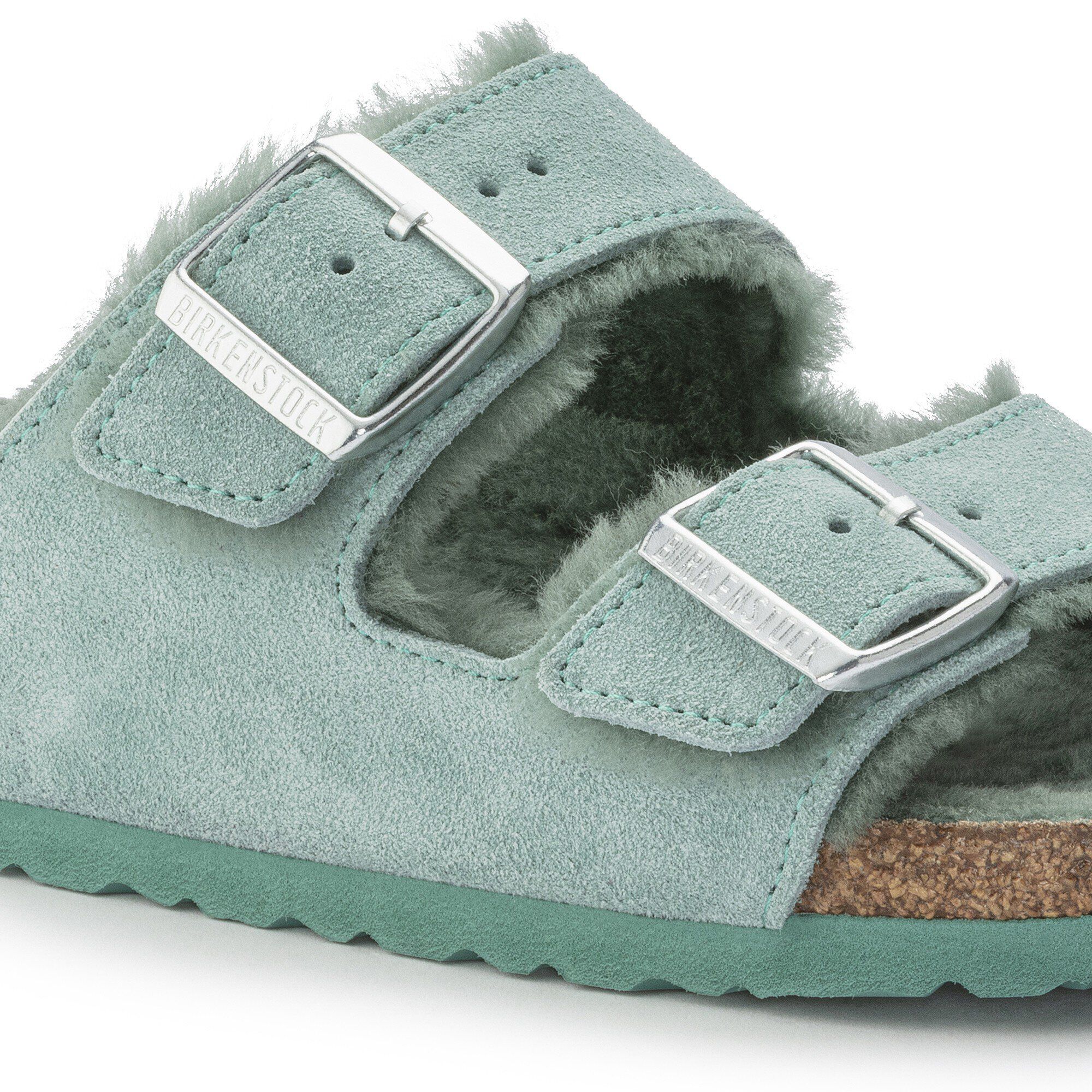 Birkenstock arizona shop shearling suede leather