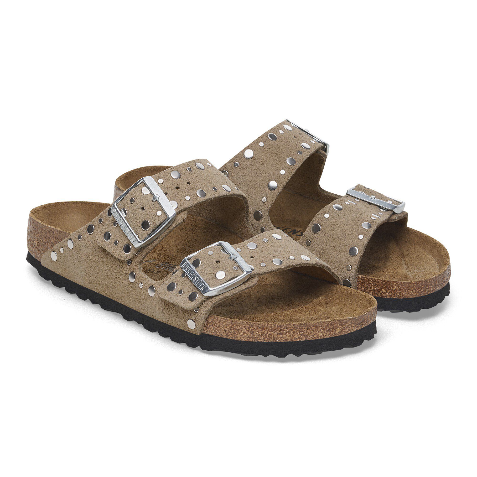 オープニング 大放出セール Arizona Rivets Suede Leather Taupe | BIRKENSTOCK 靴