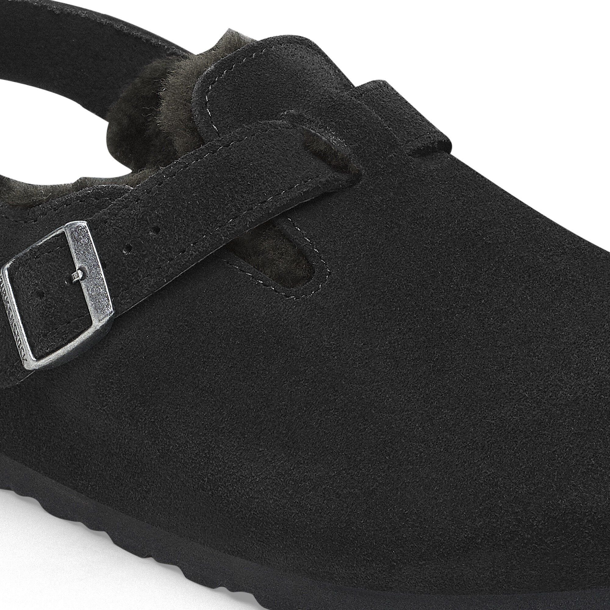 BIRKENSTOCK｜MULES (TOKIO SHEARLING BLACK (1028328)) Birkenstock Tokio suede and fur sabot in black color