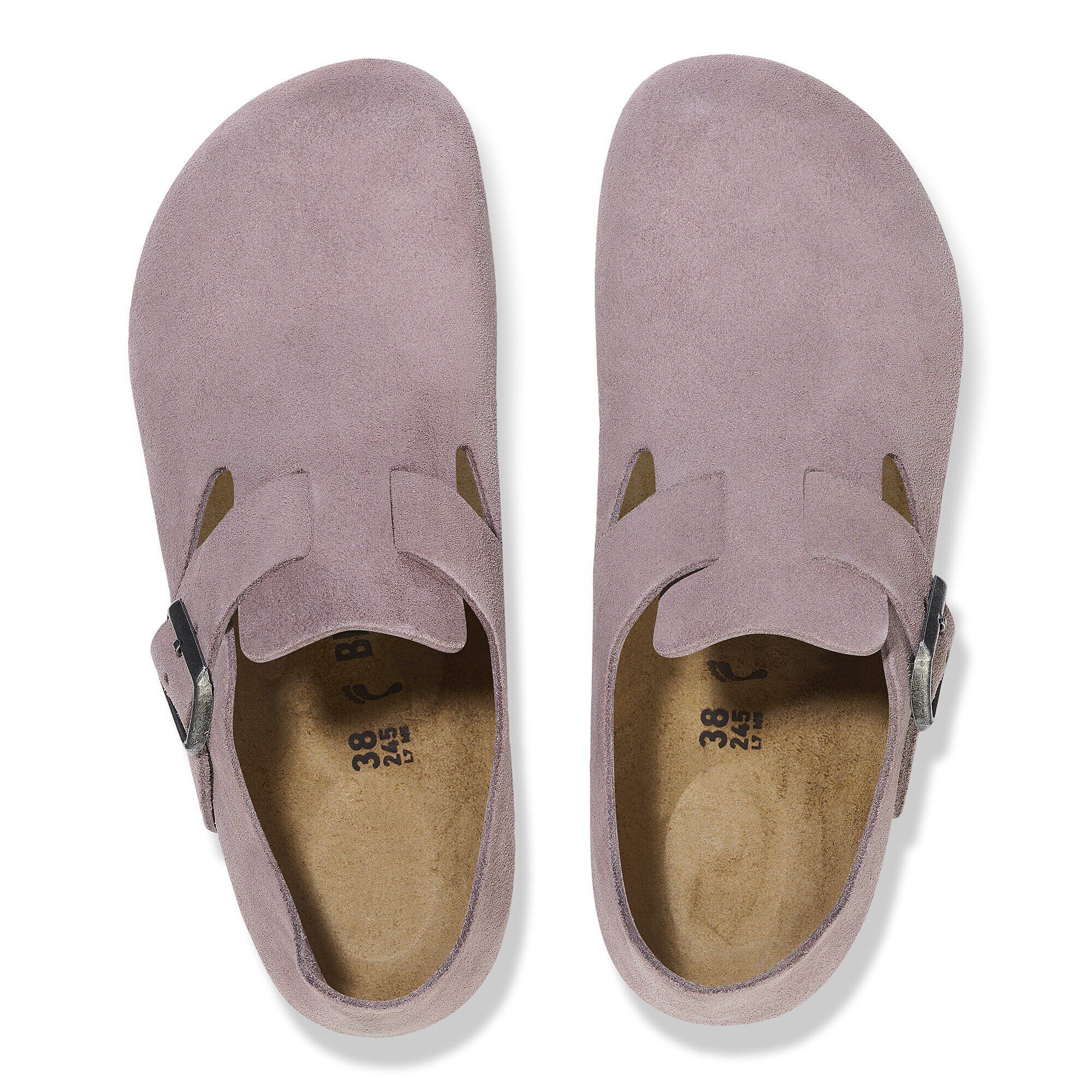 Purple suede birkenstocks top