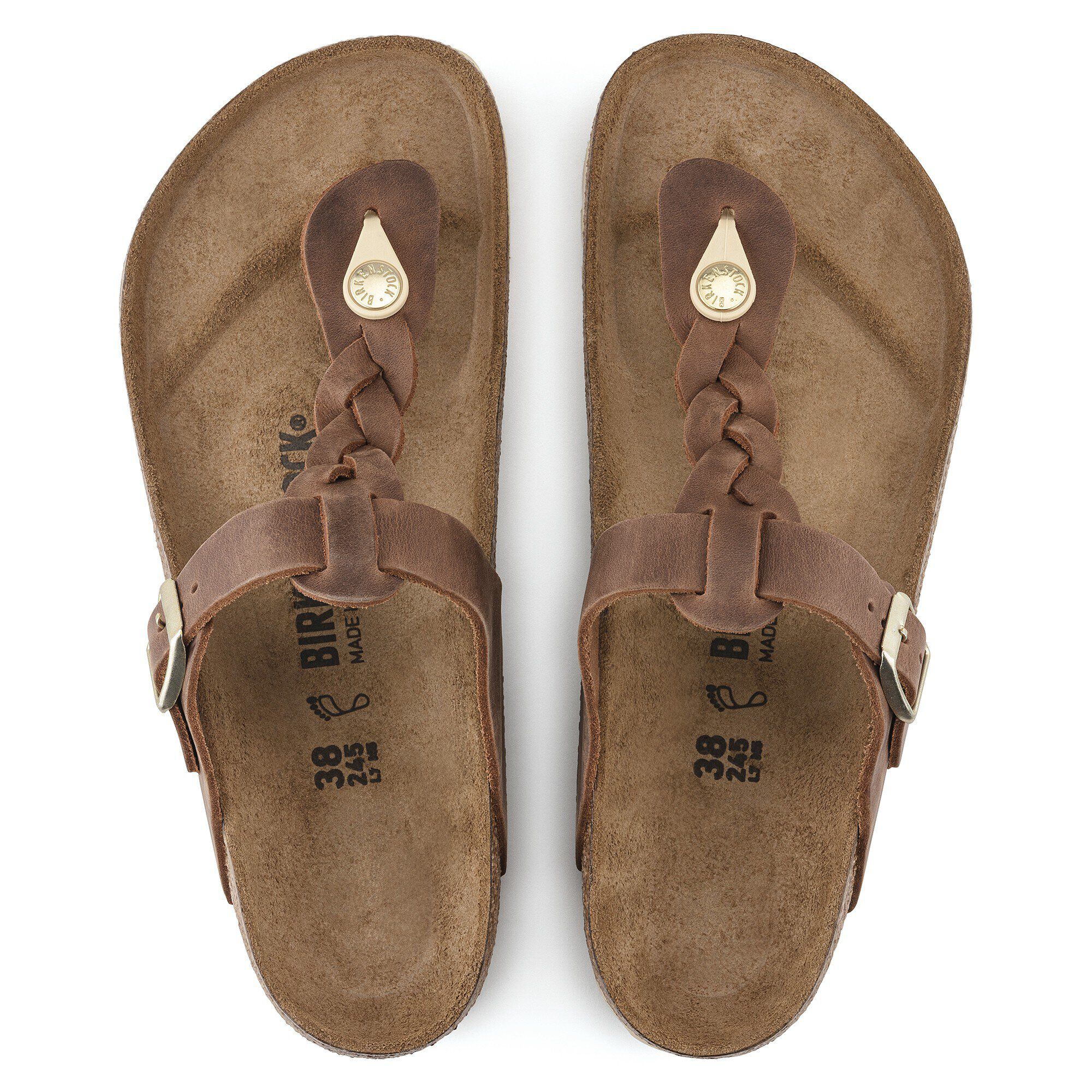 Gizeh Braided Oiled Leather Cognac BIRKENSTOCK