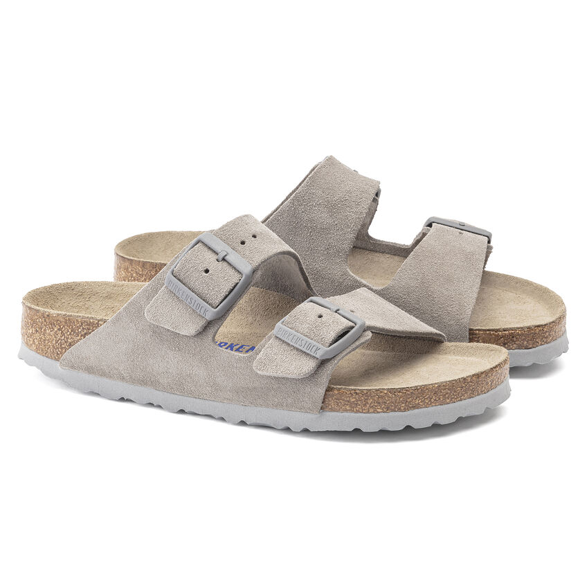 Arizona Soft Footbed Suede Leather Stone Coin BIRKENSTOCK
