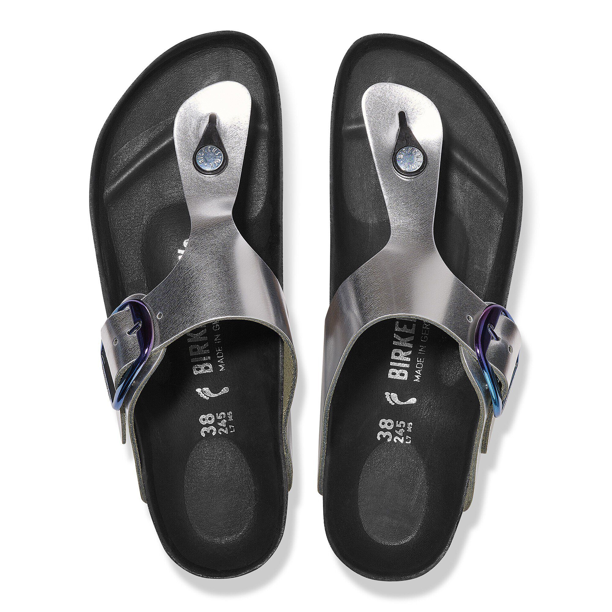Birkenstock gizeh essentials silver on sale