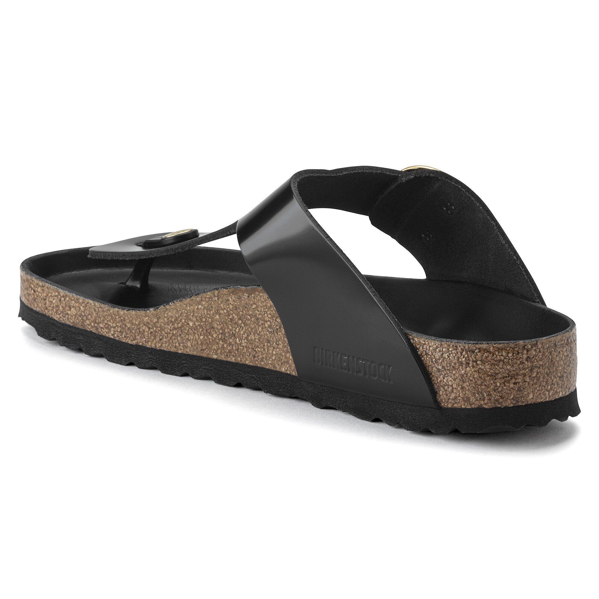 Gizeh Big Buckle Natural Leather Patent High Shine Black BIRKENSTOCK