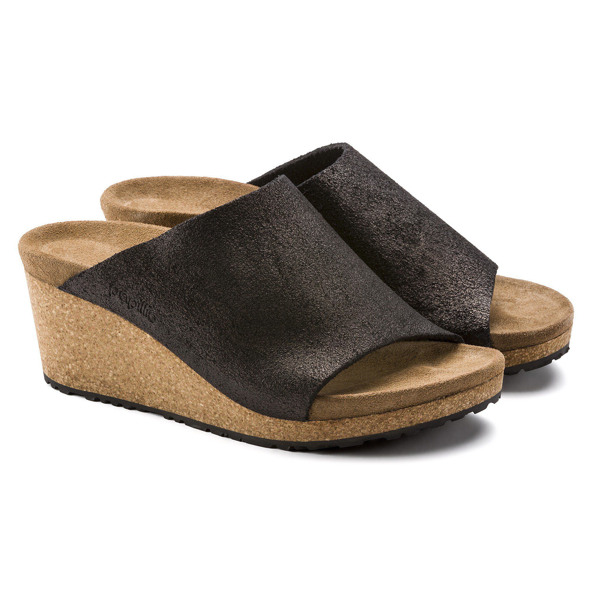 Namica Suede Leather Washed Metallic Antique Black