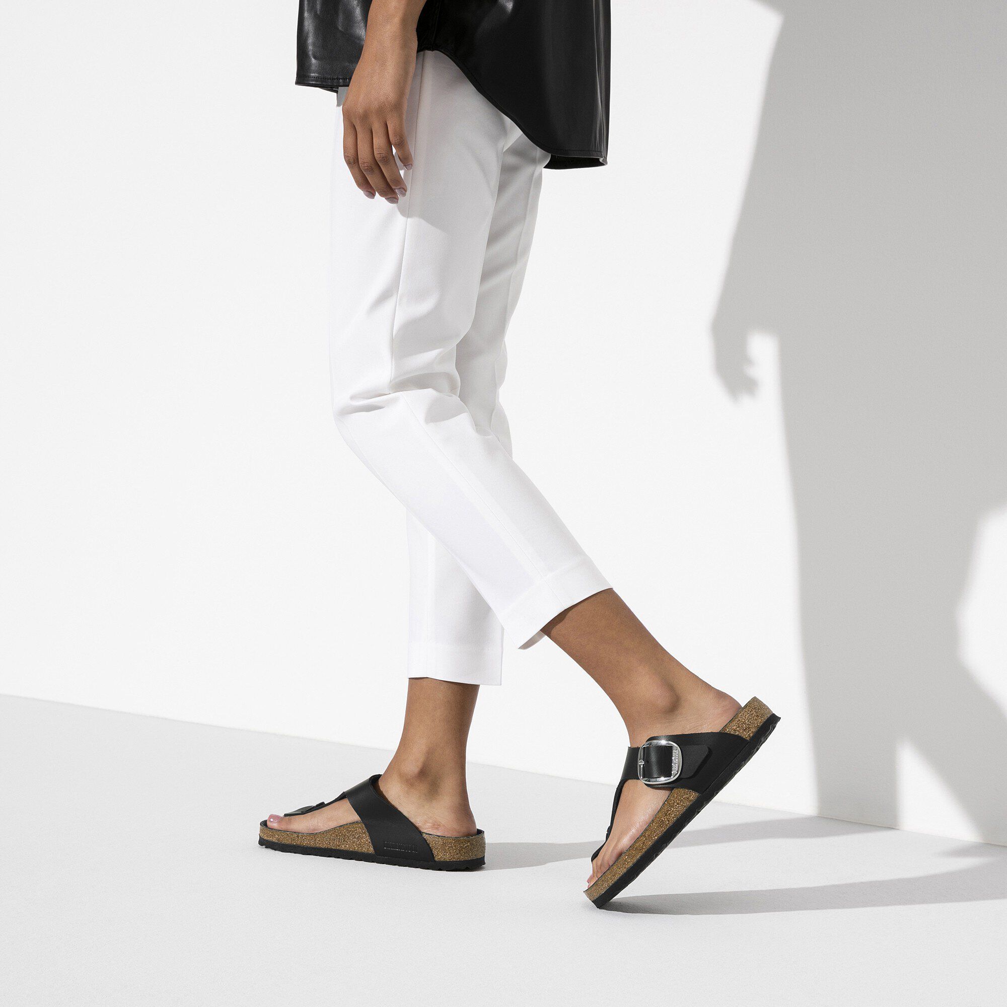 Birkenstock gizeh black oiled leather top