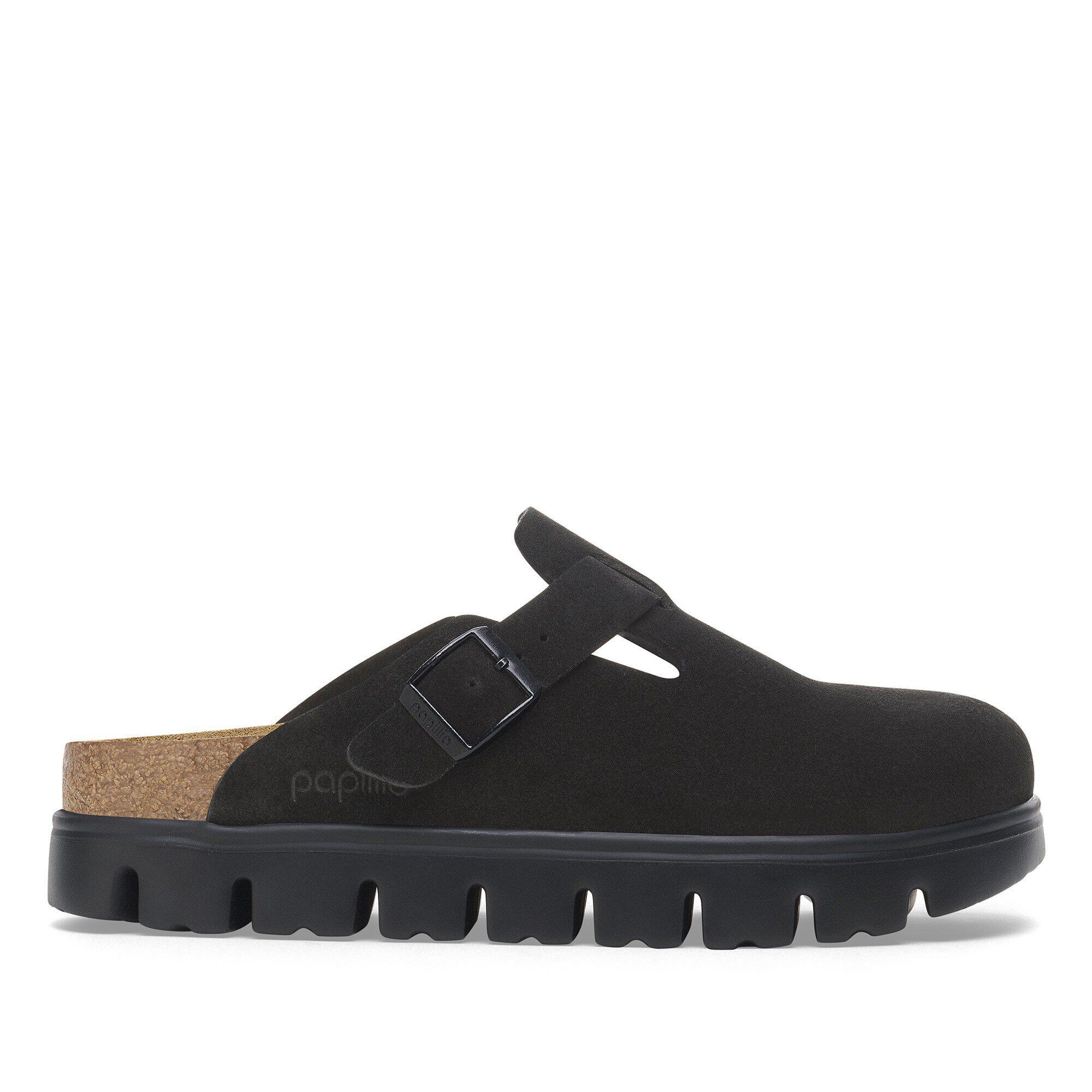 BIRKENSTOCK BOSTON PAP CHUNKY ブラック 42 Boston Chunky Suede Leather Black/Black | BIRKENSTOCK
