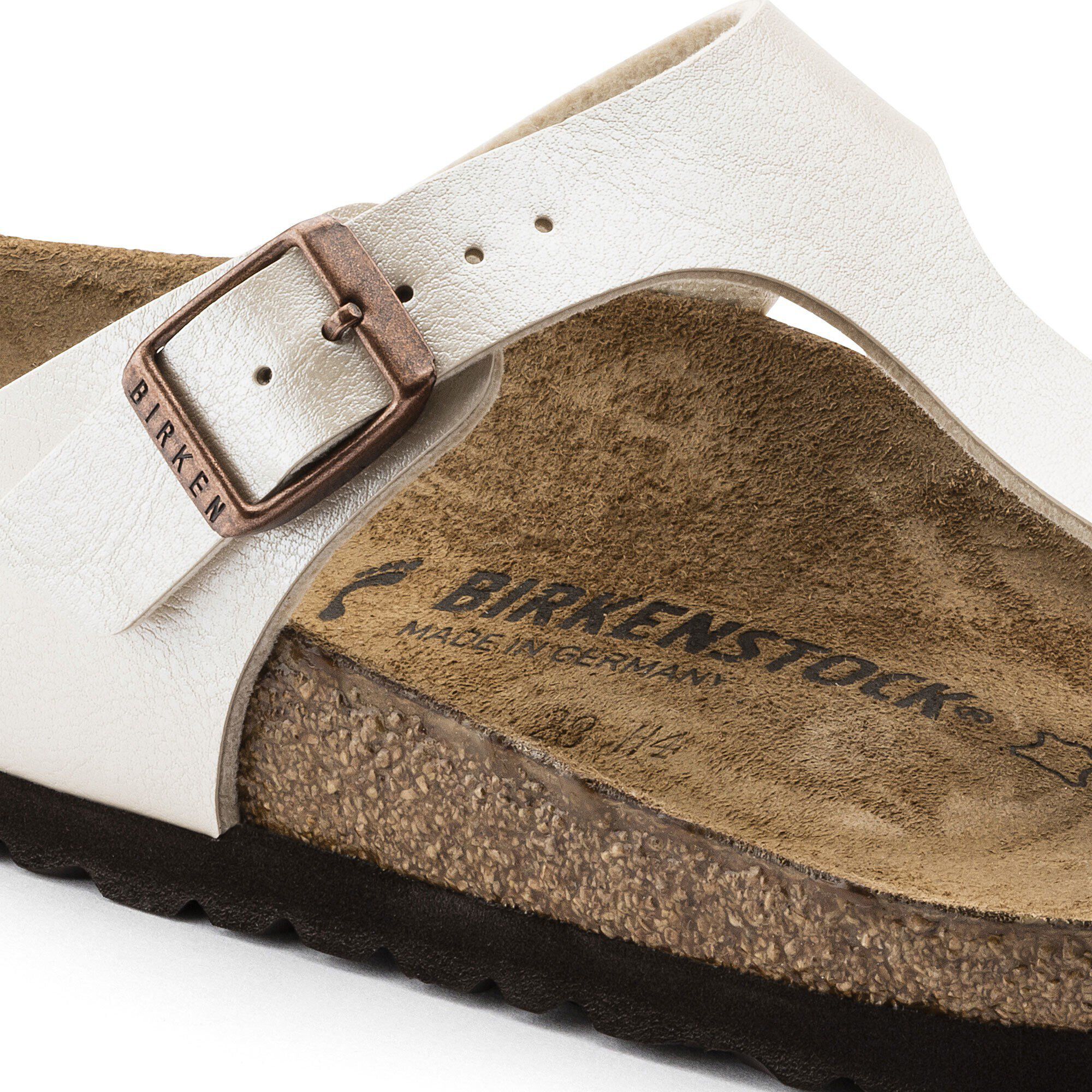 Birkenstock gizeh pearl white sales
