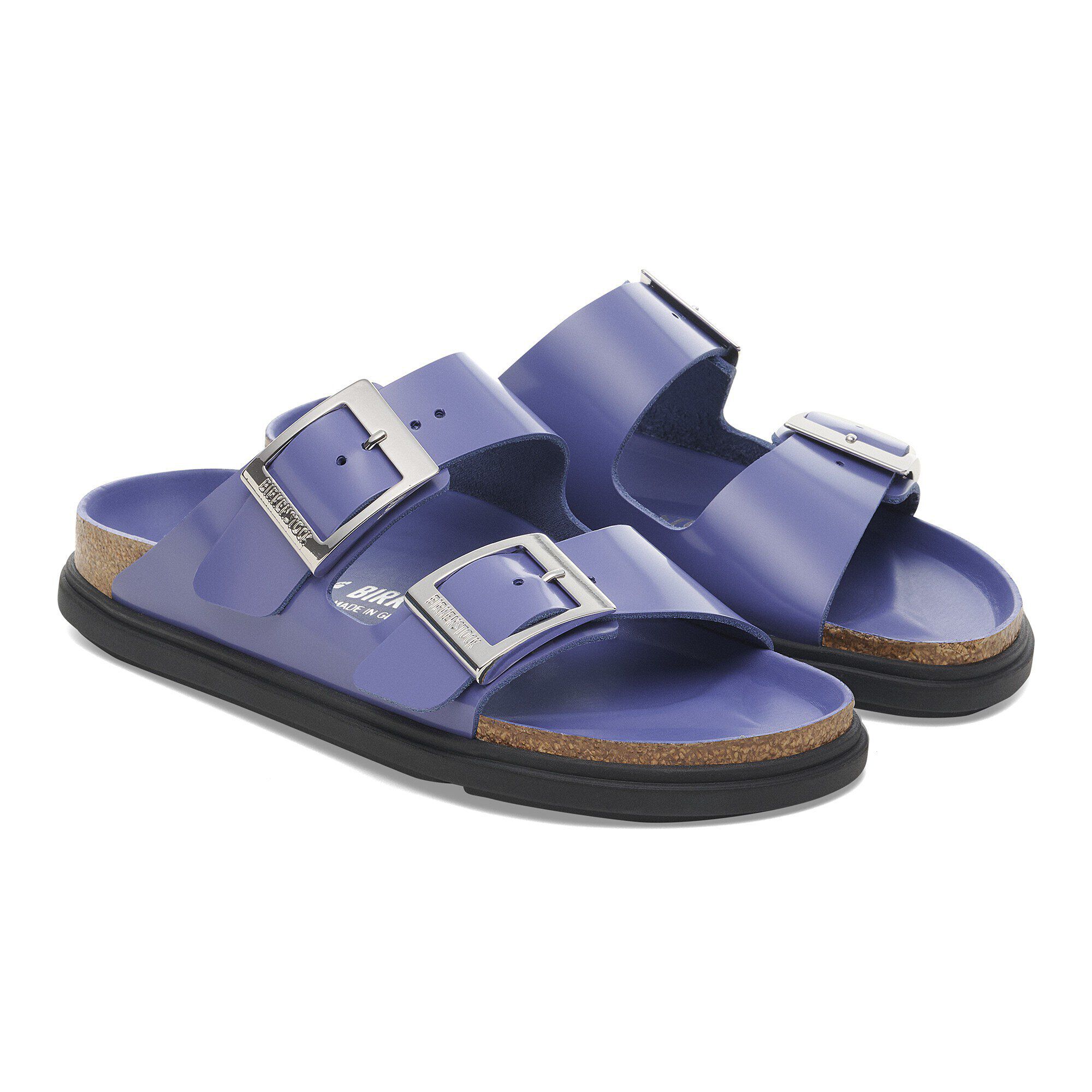 Arizona Droplet Buckle Natural Leather Patent High Shine