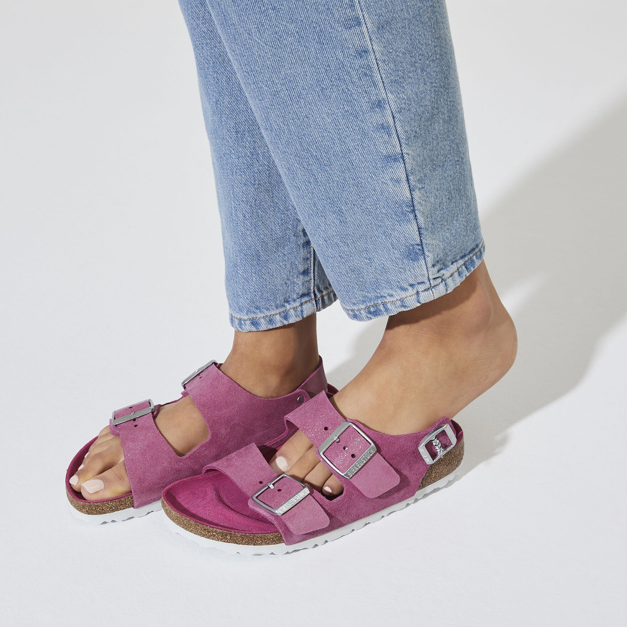 Milano Suede Leather Shimmering Fuchsia BIRKENSTOCK