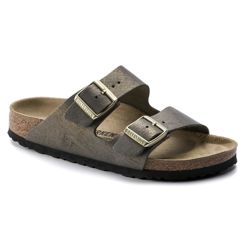 apologi enke Highland Arizona Leather Washed Metallic Stone Gold | BIRKENSTOCK