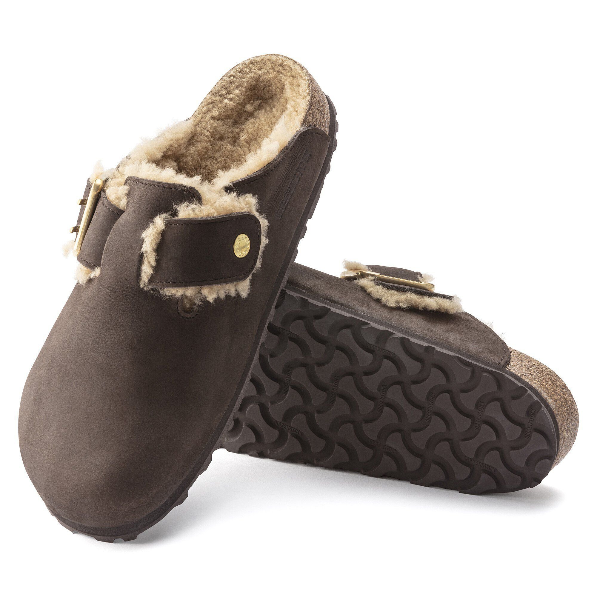 Boston Bold Shearling Nubuck Leather Espresso | BIRKENSTOCK