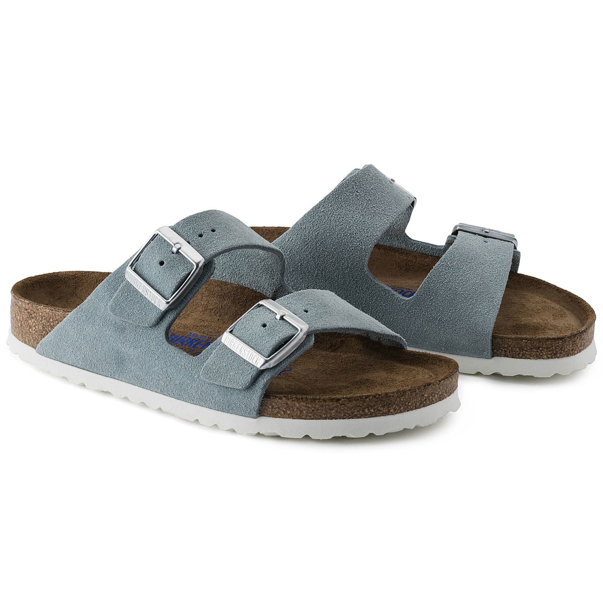Birkenstock arizona soft footbed light blue suede new arrivals