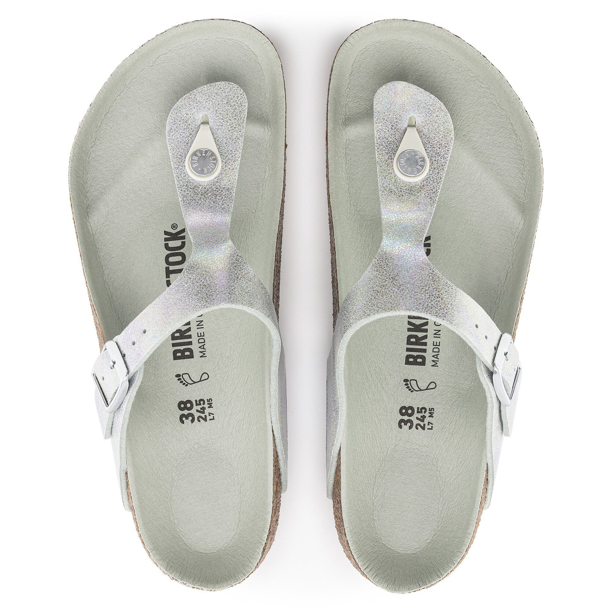 Gizeh Vegan Microfiber Iridescent Matcha | BIRKENSTOCK