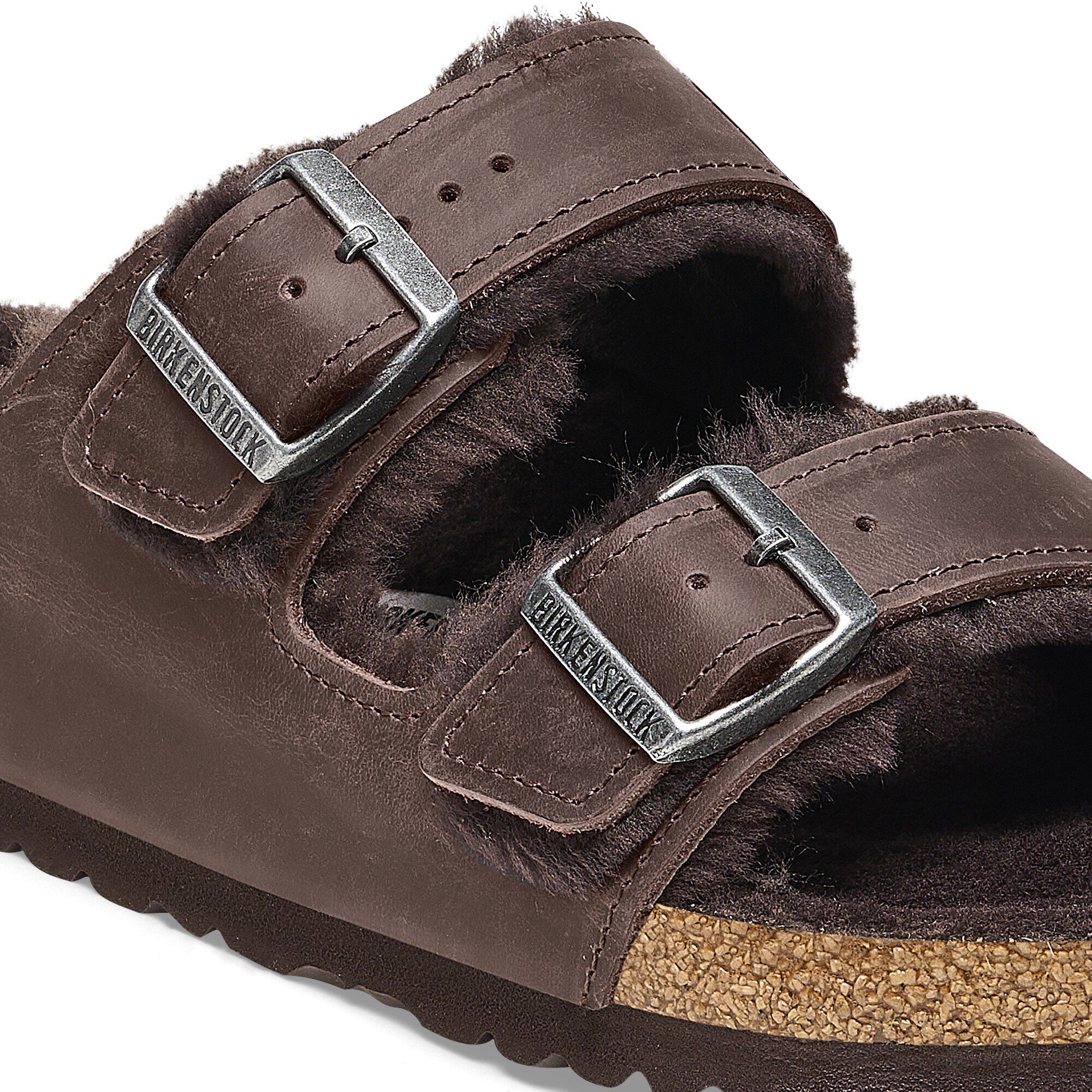 Birkenstock Shearling Arizona Two Strap Sandals