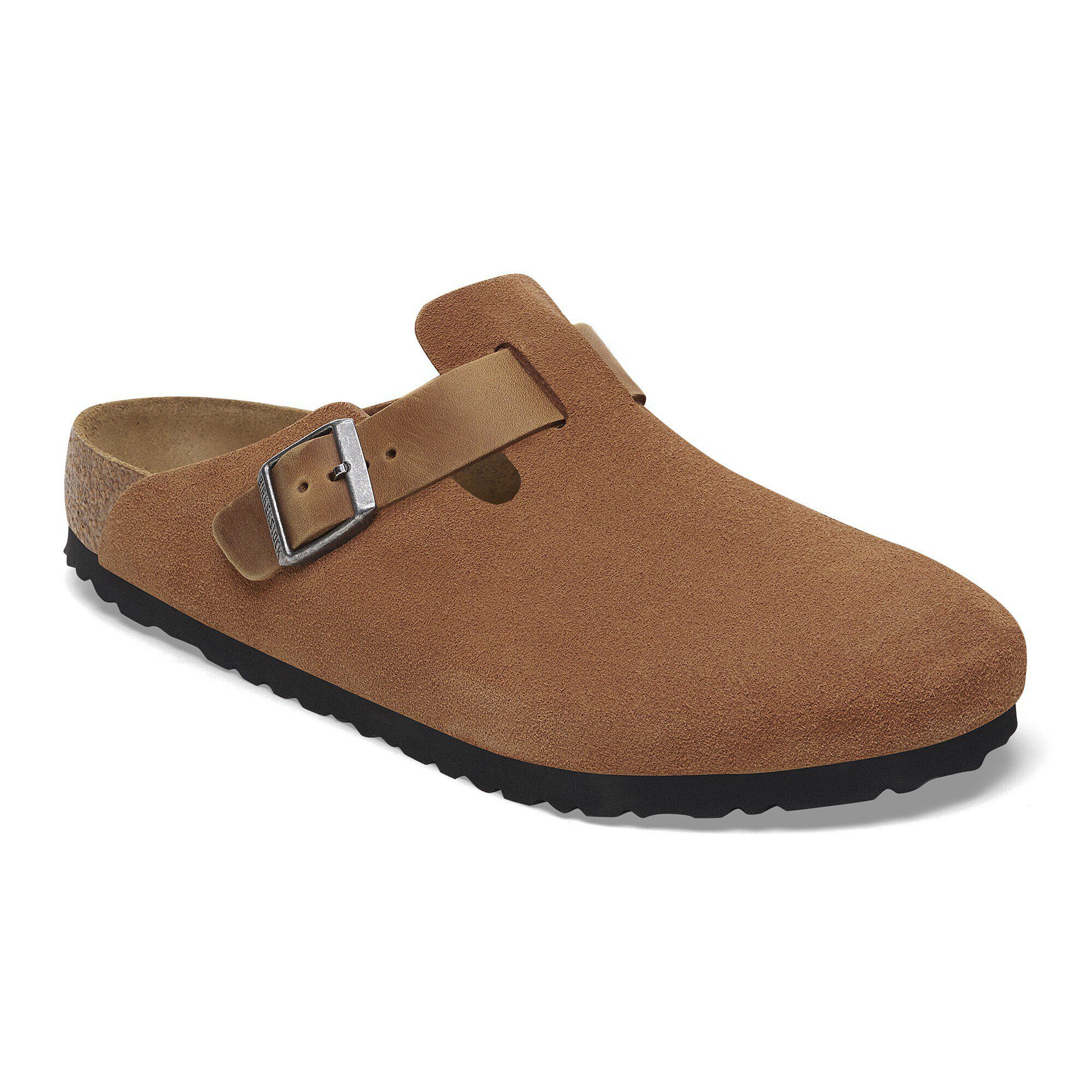 Boston Chunky Suede Leather Dark Tea/ Black | BIRKENSTOCK