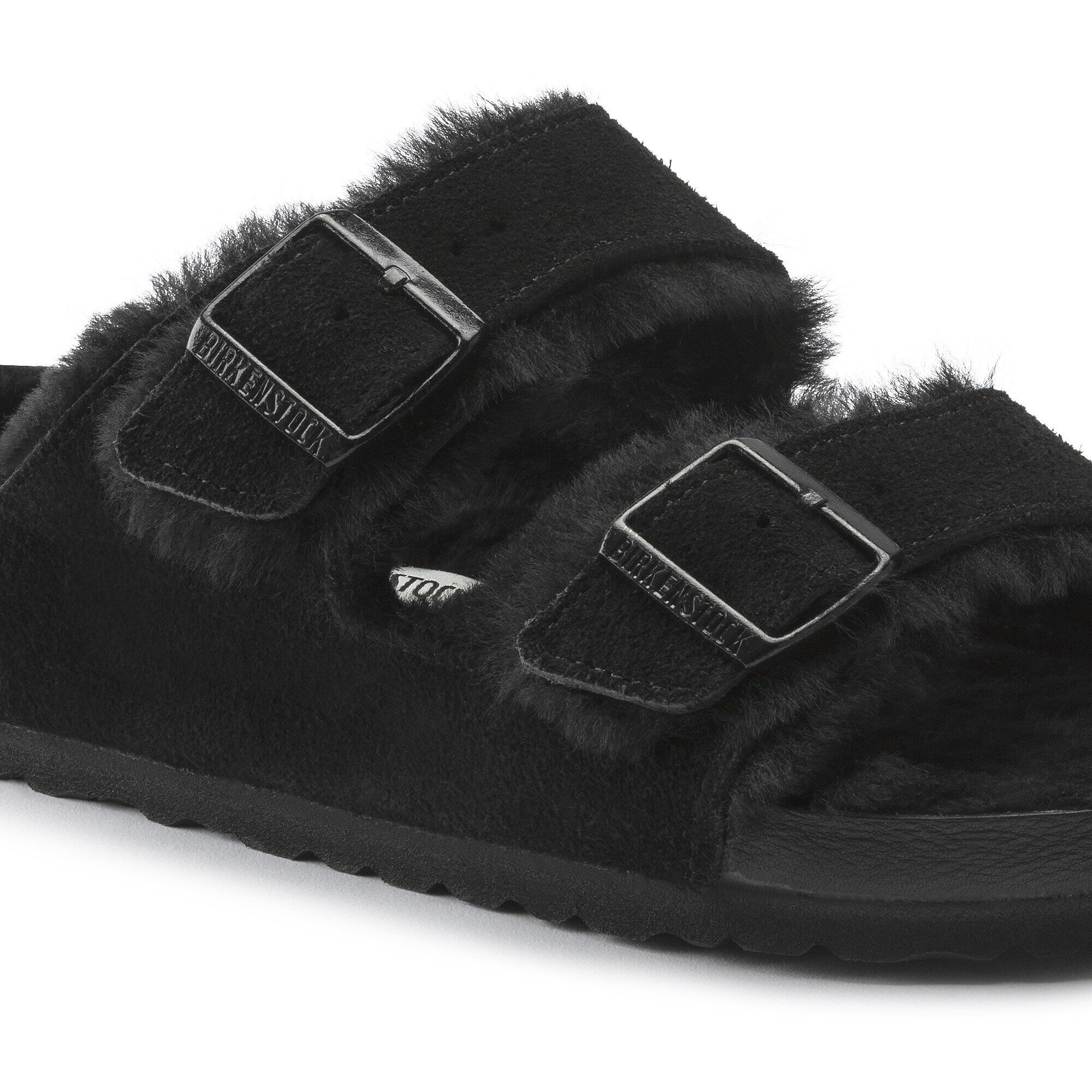 Arizona Shearling Suede Leather Black | BIRKENSTOCK