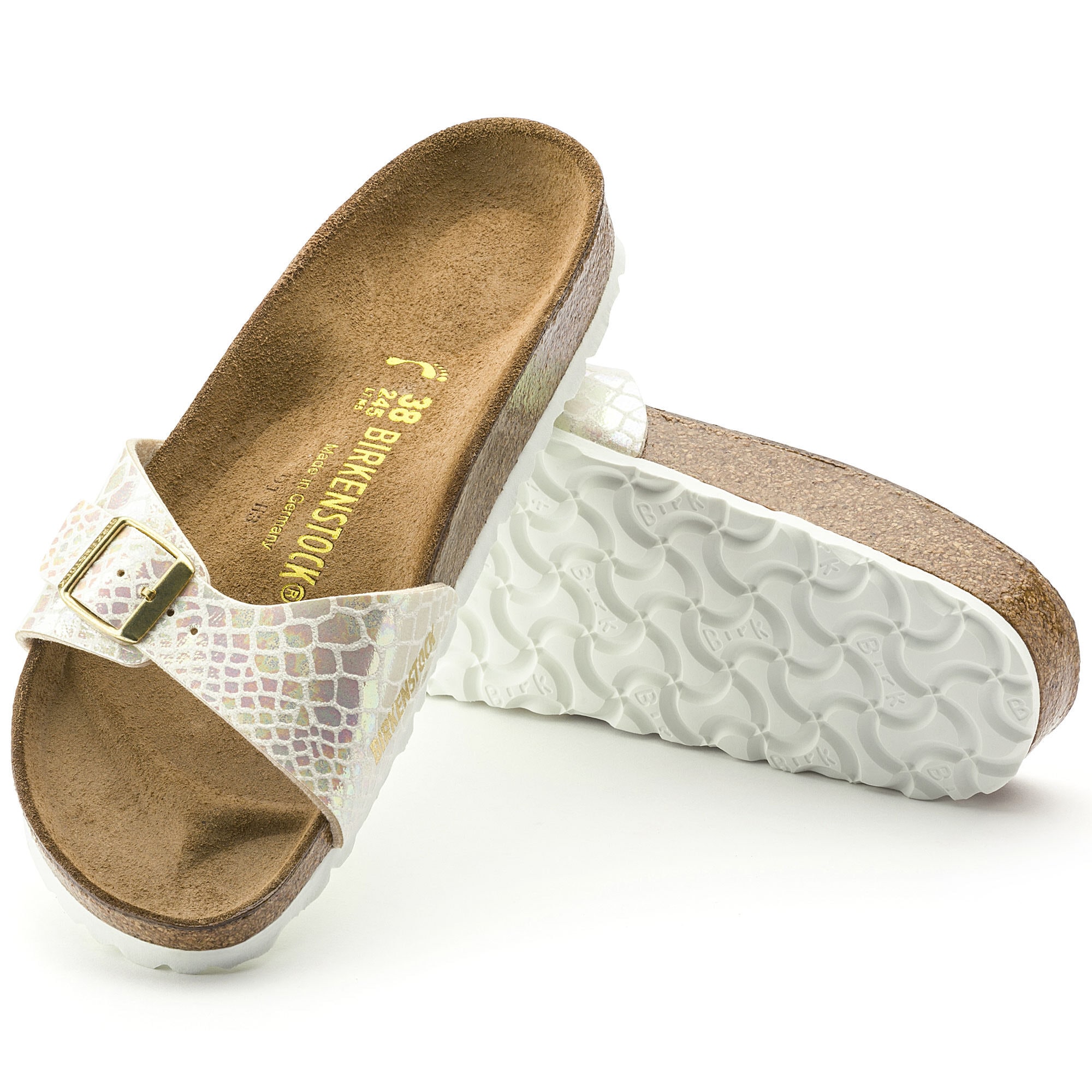 Madrid Birko Flor Shiny Snake Cream BIRKENSTOCK