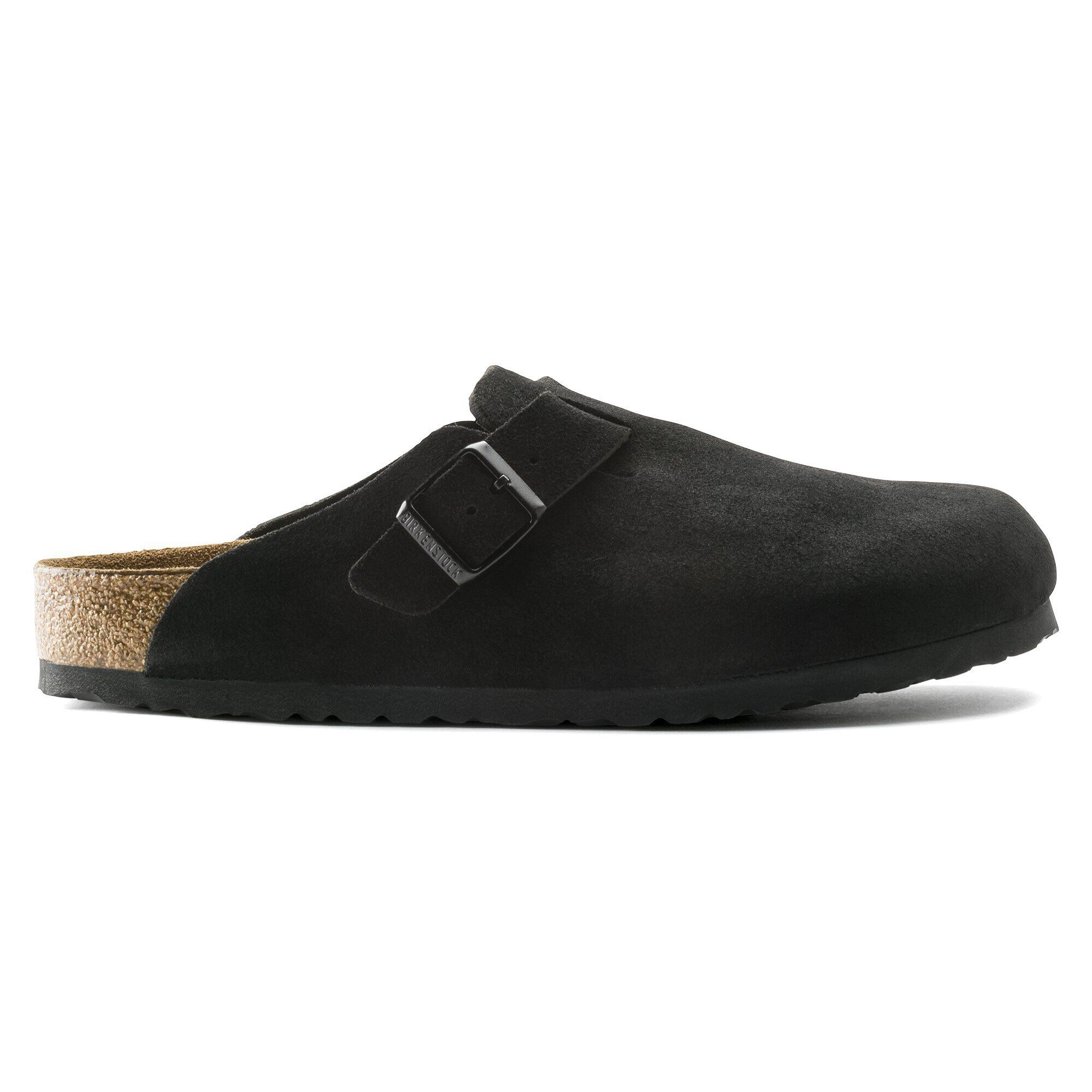 Boston Soft Footbed Suede Leather Black | BIRKENSTOCK