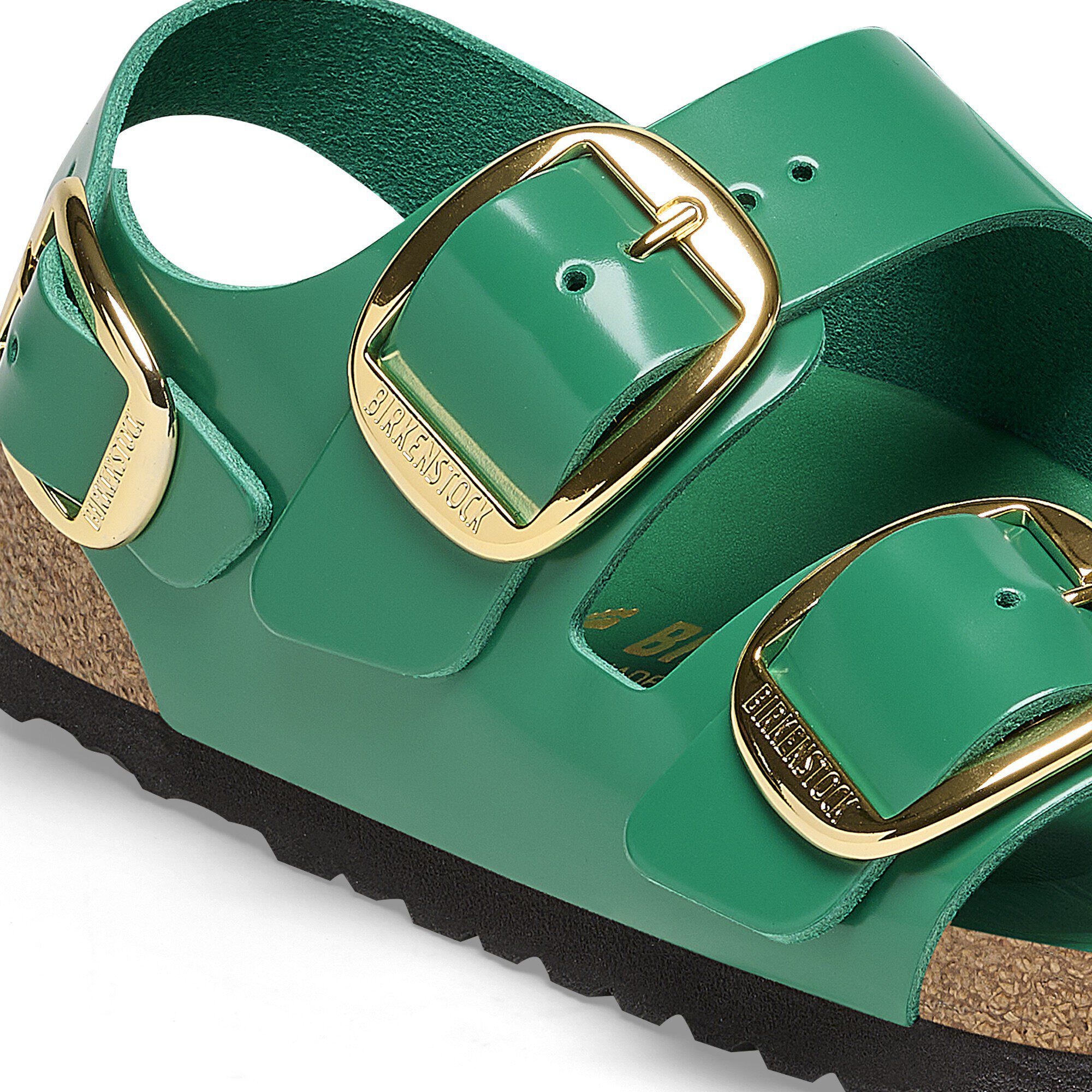 Milano Big Buckle Natural Leather Patent High Shine Digital Green BIRKENSTOCK