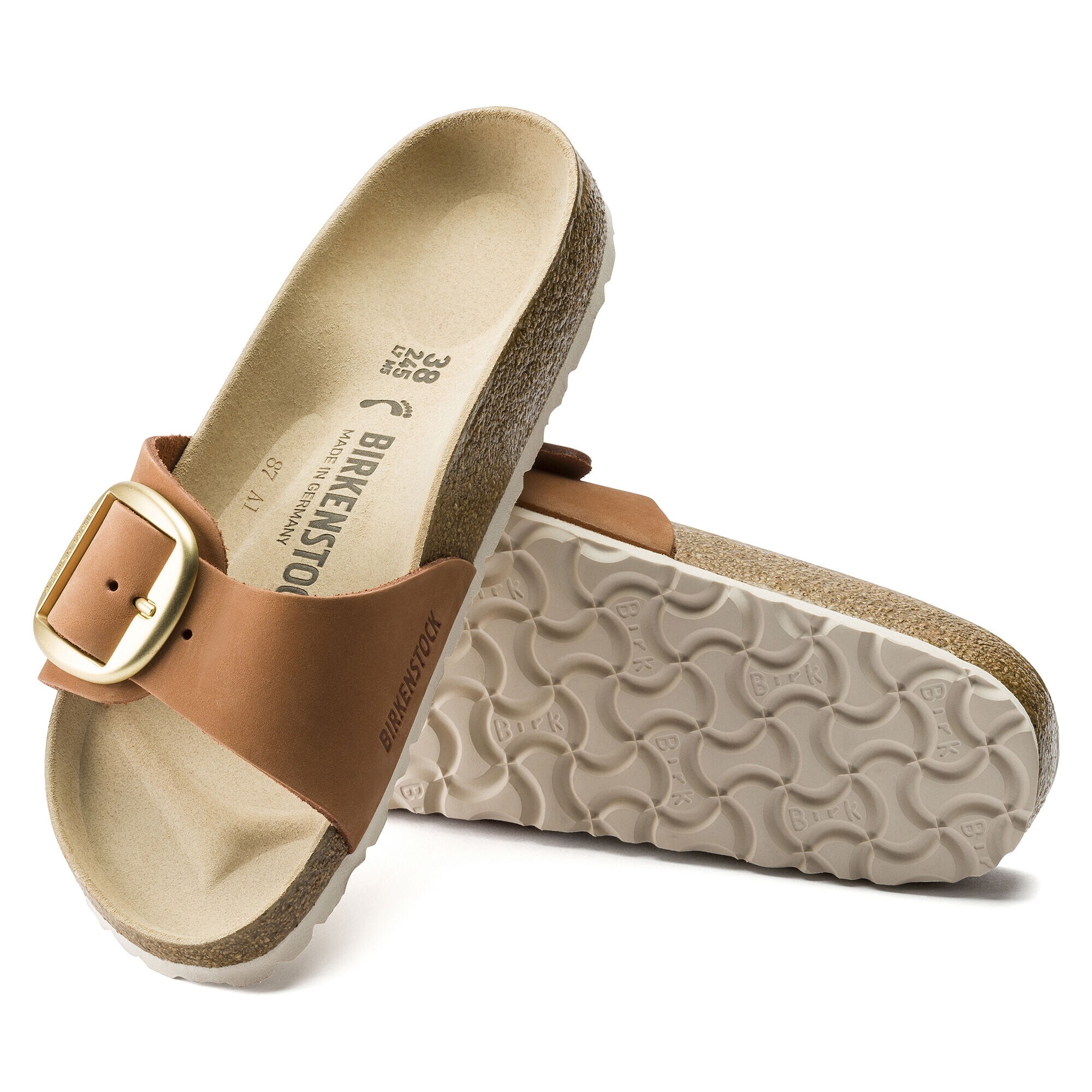 Madrid Big Buckle Nubuck Leather Brandy BIRKENSTOCK