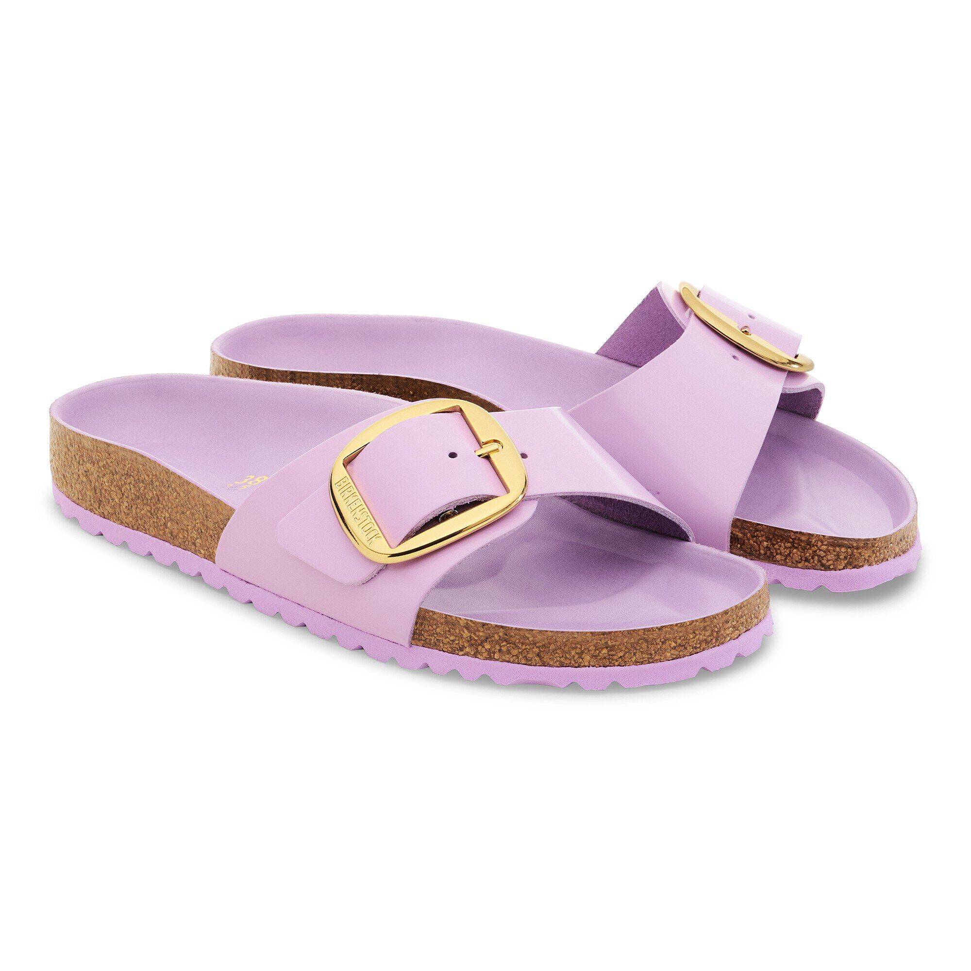 靴 BIRKENSTOCK Madrid Madrid Big Buckle Natural Leather Patent High-Shine Surf