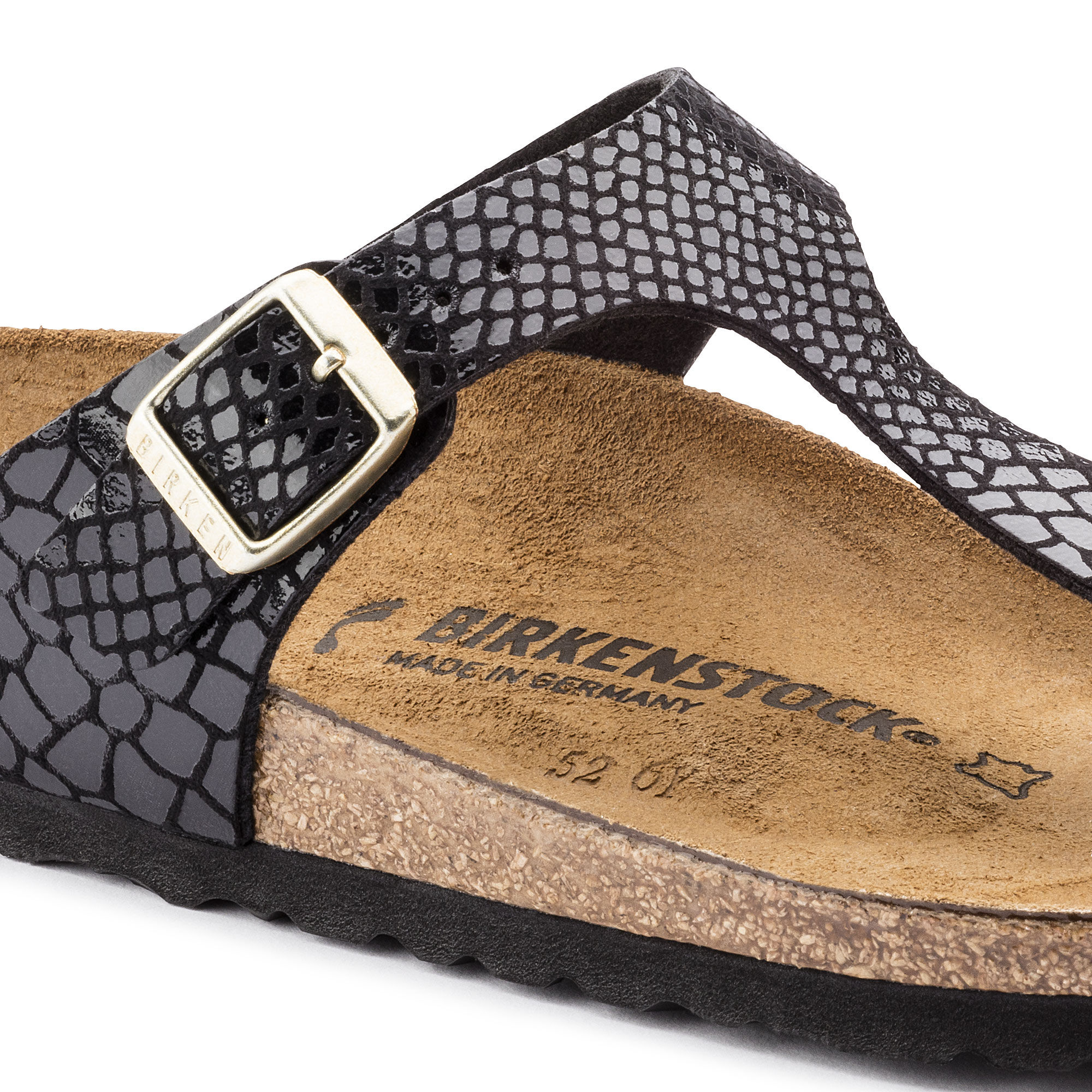 Birkenstock black shiny hotsell snake