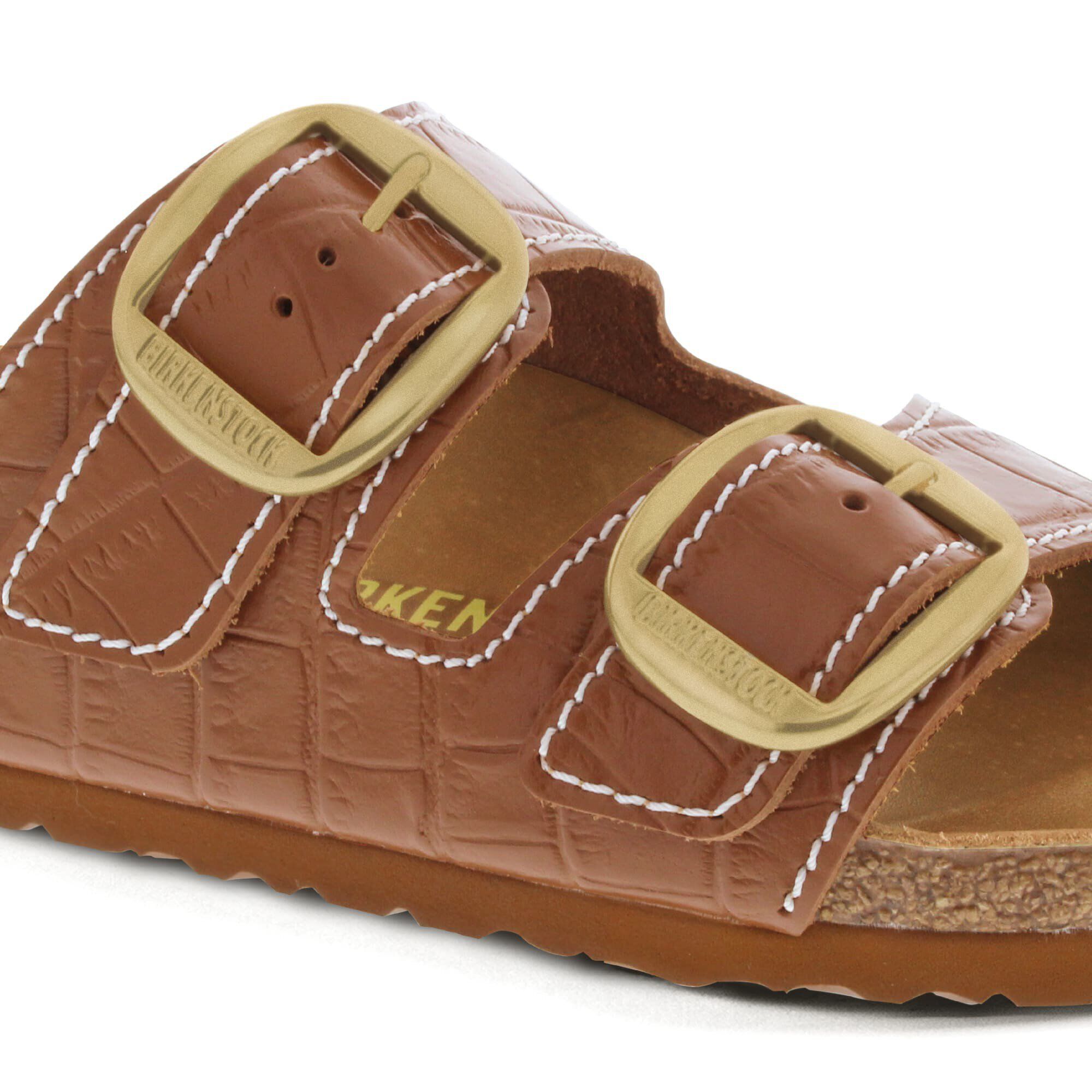 Arizona Big Buckle Embossed Leather Cognac BIRKENSTOCK