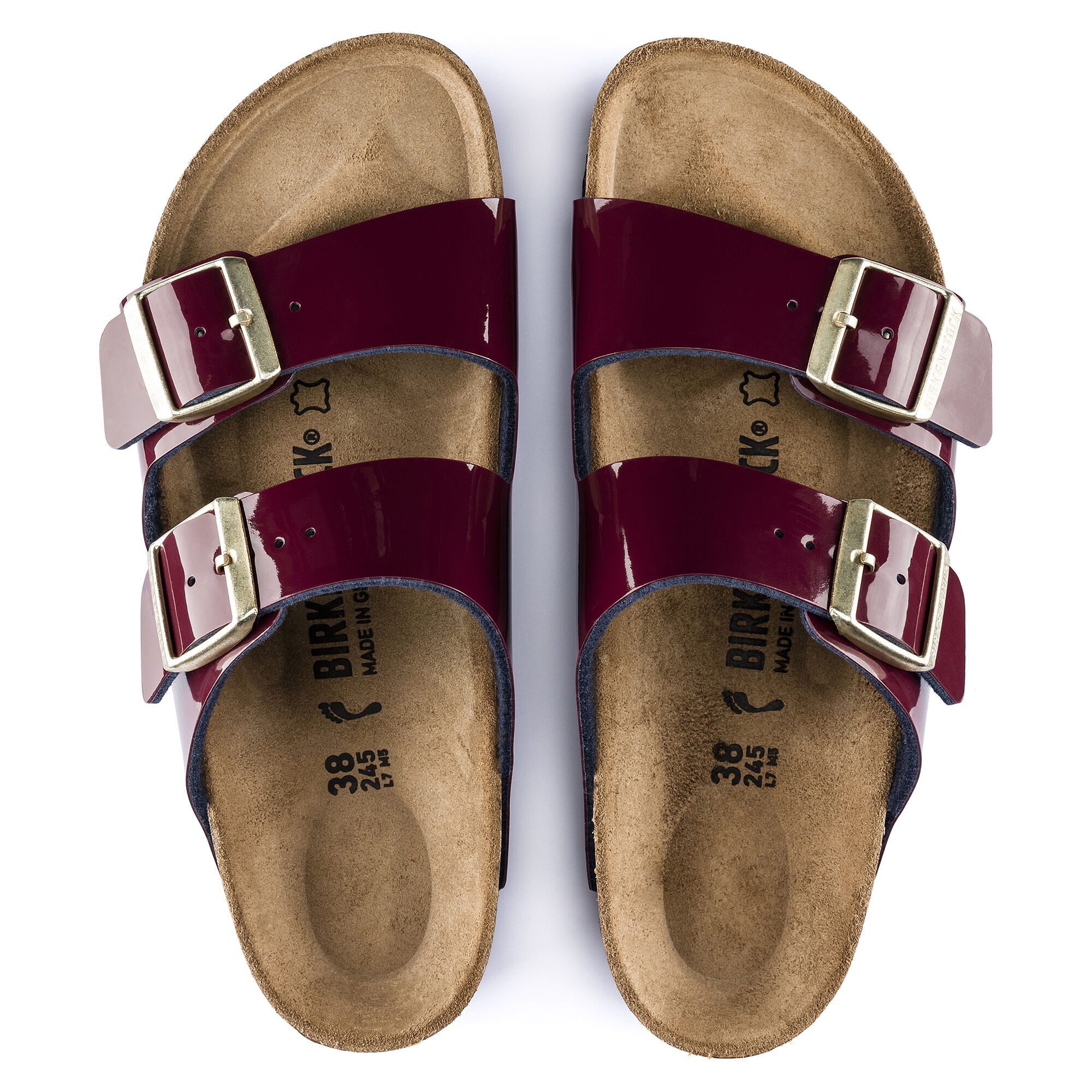 Birkenstock arizona sale patent bordeaux