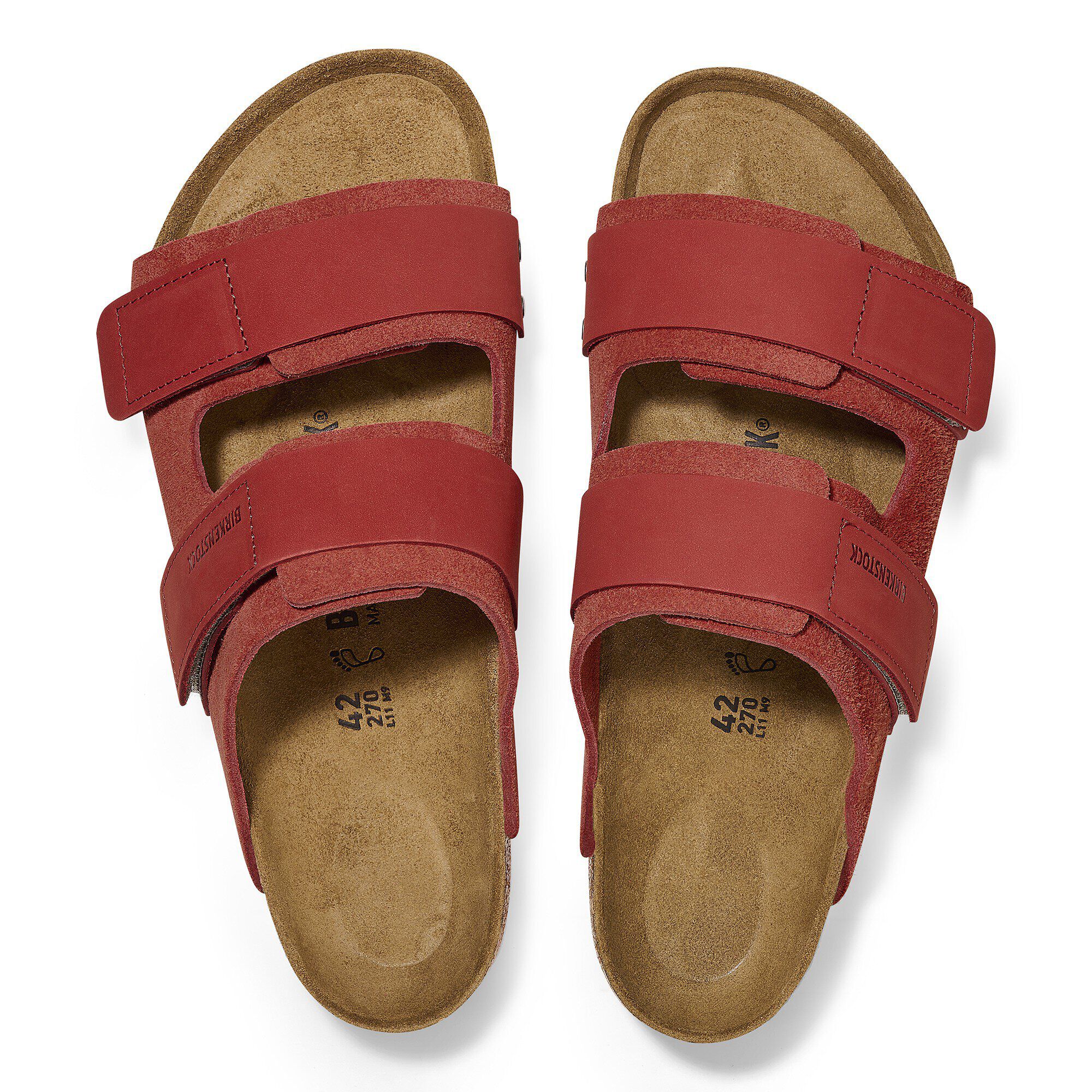 Red suede birkenstocks online