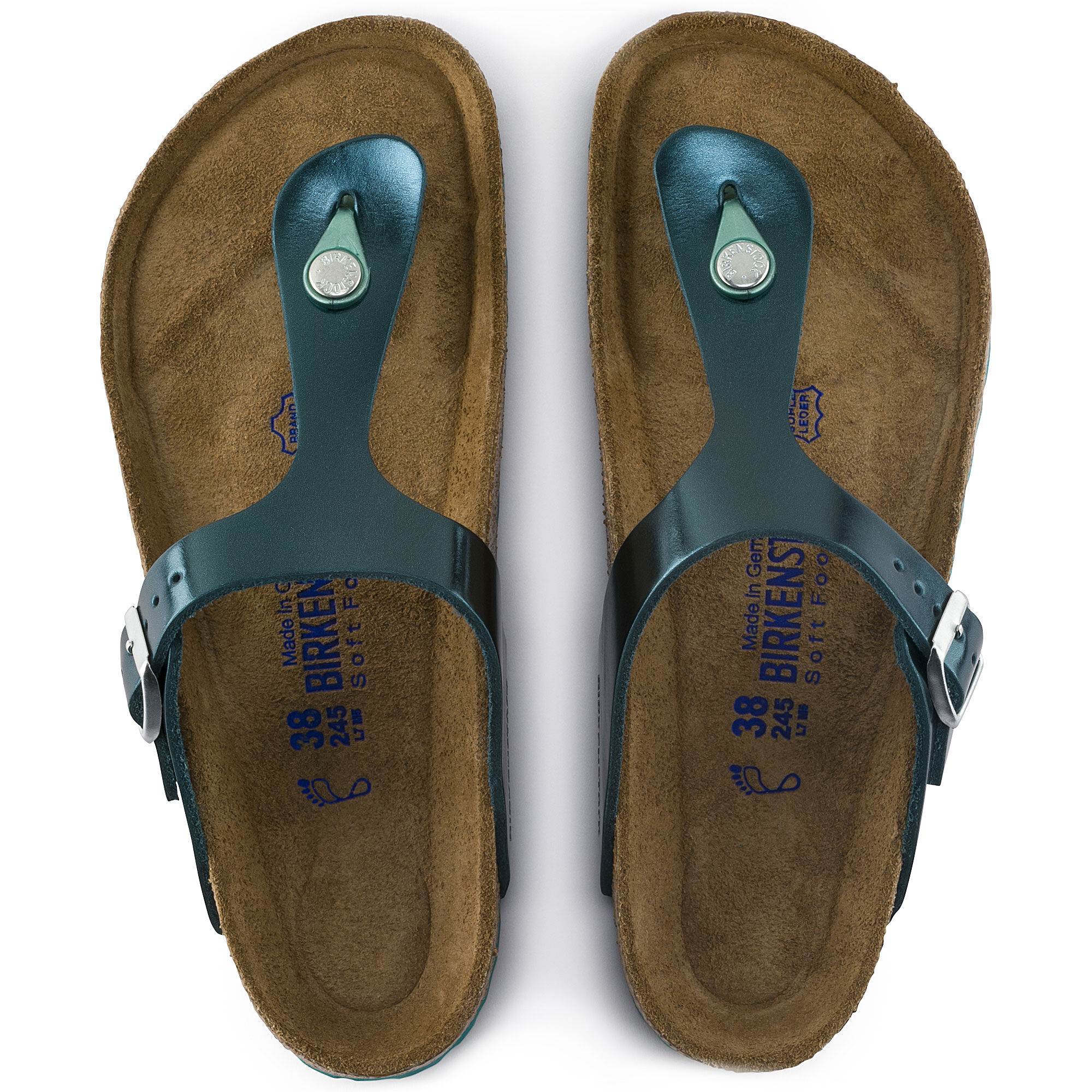 Birkenstock hotsell metallic green