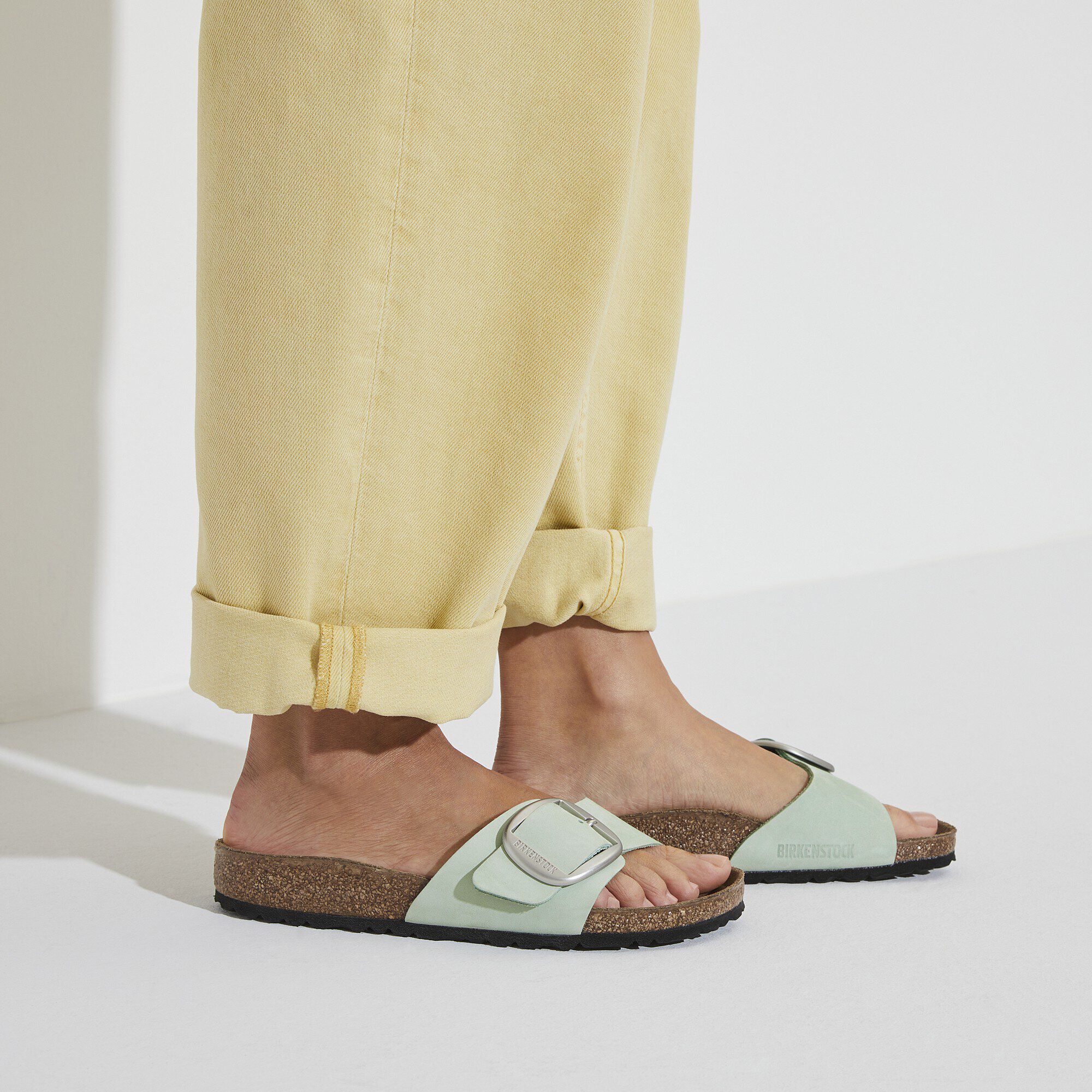 ♡新品タグ付 BIRKENSTOCK Madrid Big Buckle 38♡ BIRKENSTOCK MADRID BIG BUCKLE SLIDE SANDALS ECRU WOMEN'S