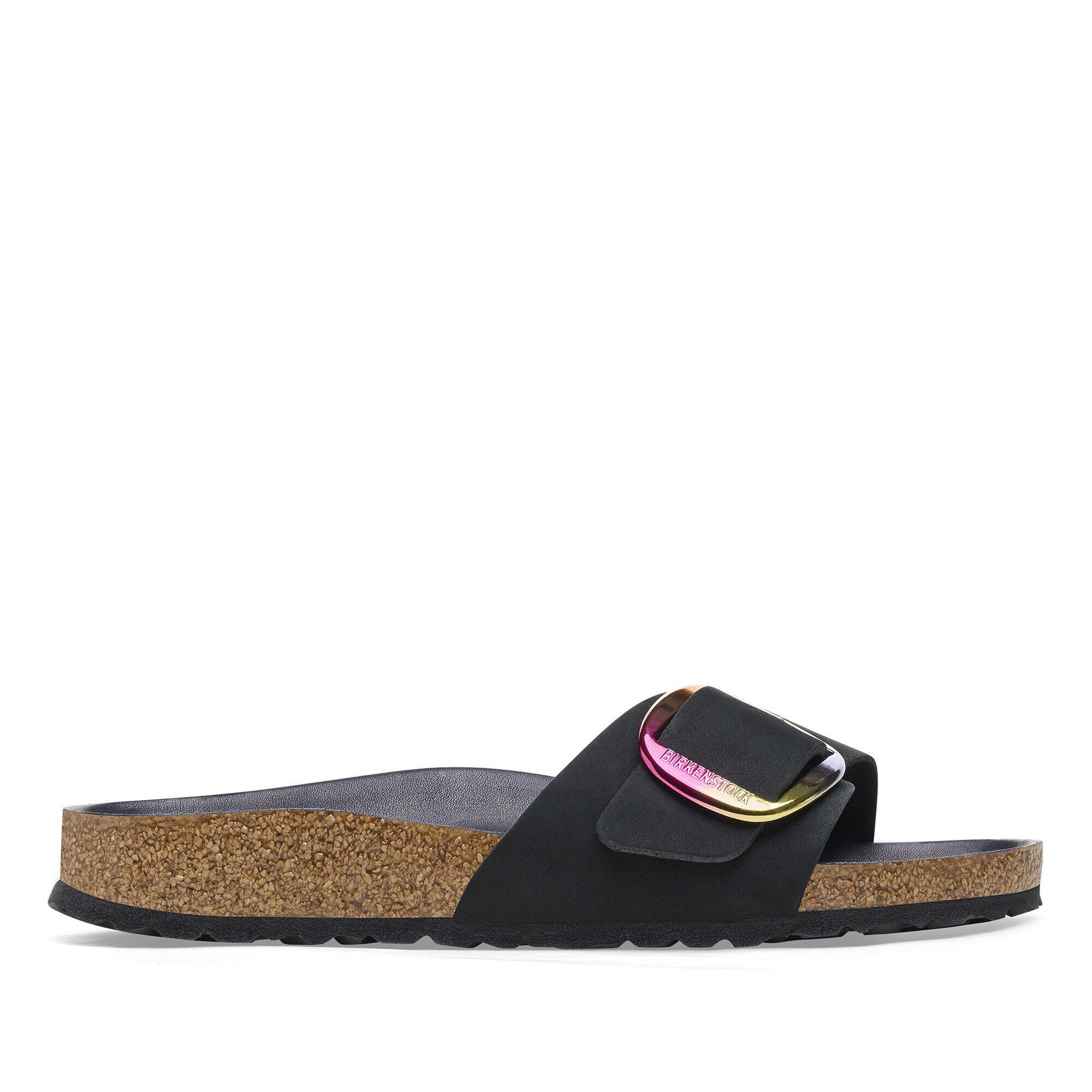 Madrid Big Buckle Nubuck Leather Black | BIRKENSTOCK