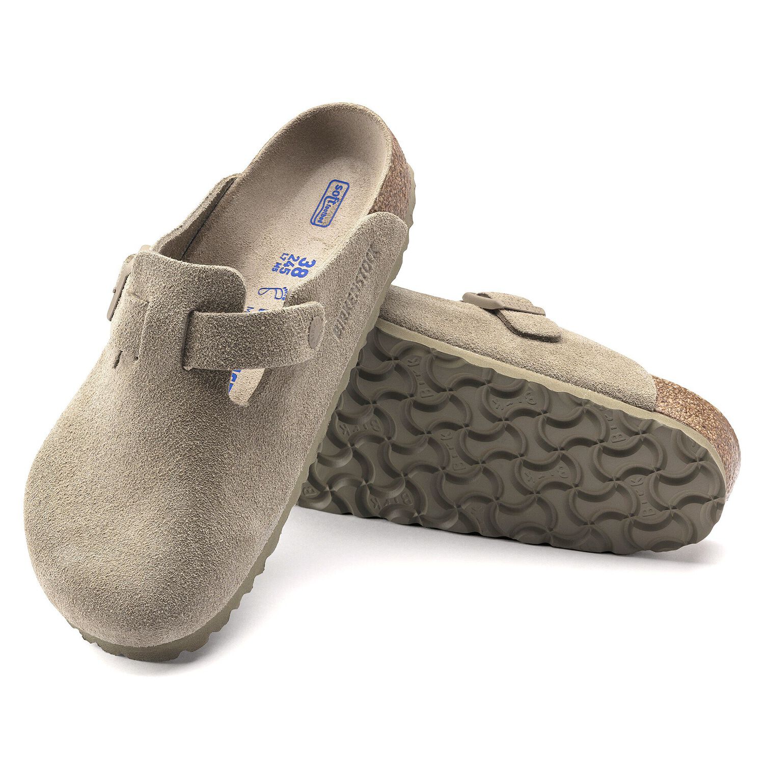 Boston Soft Footbed Suede Leather Faded Khaki | BIRKENSTOCK