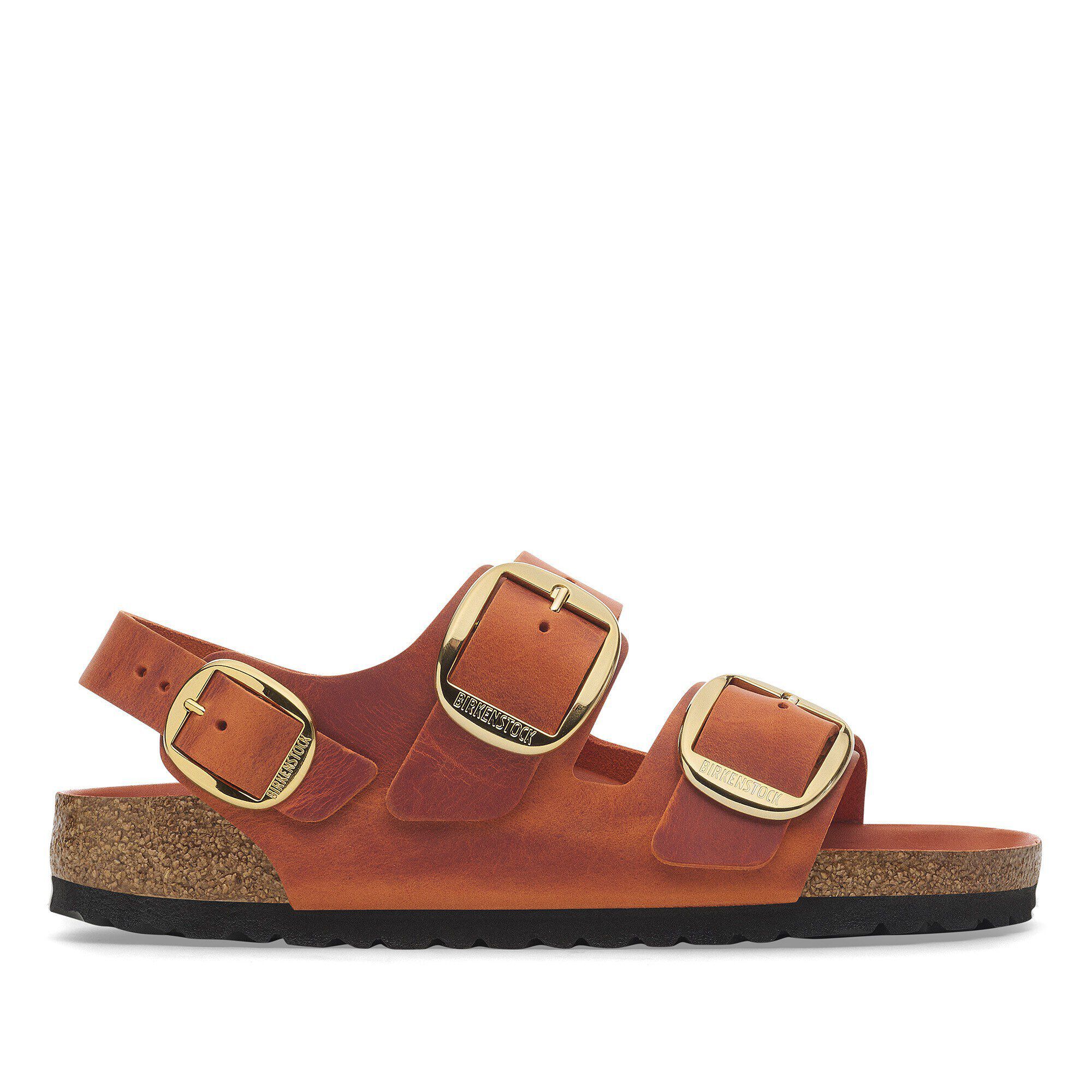 Milano Big Buckle Oiled Leather Burnt Orange | BIRKENSTOCK