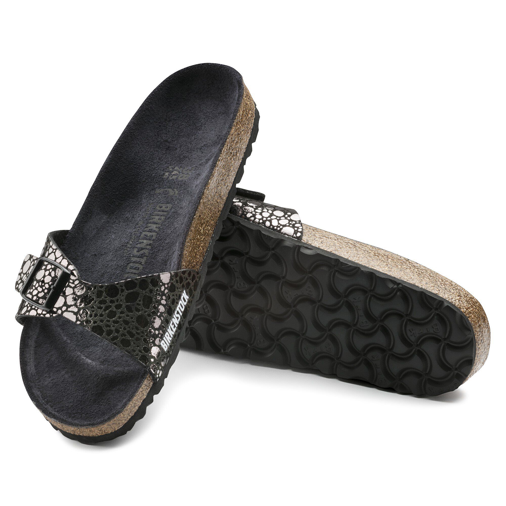 Birkenstock madrid metallic stones black best sale