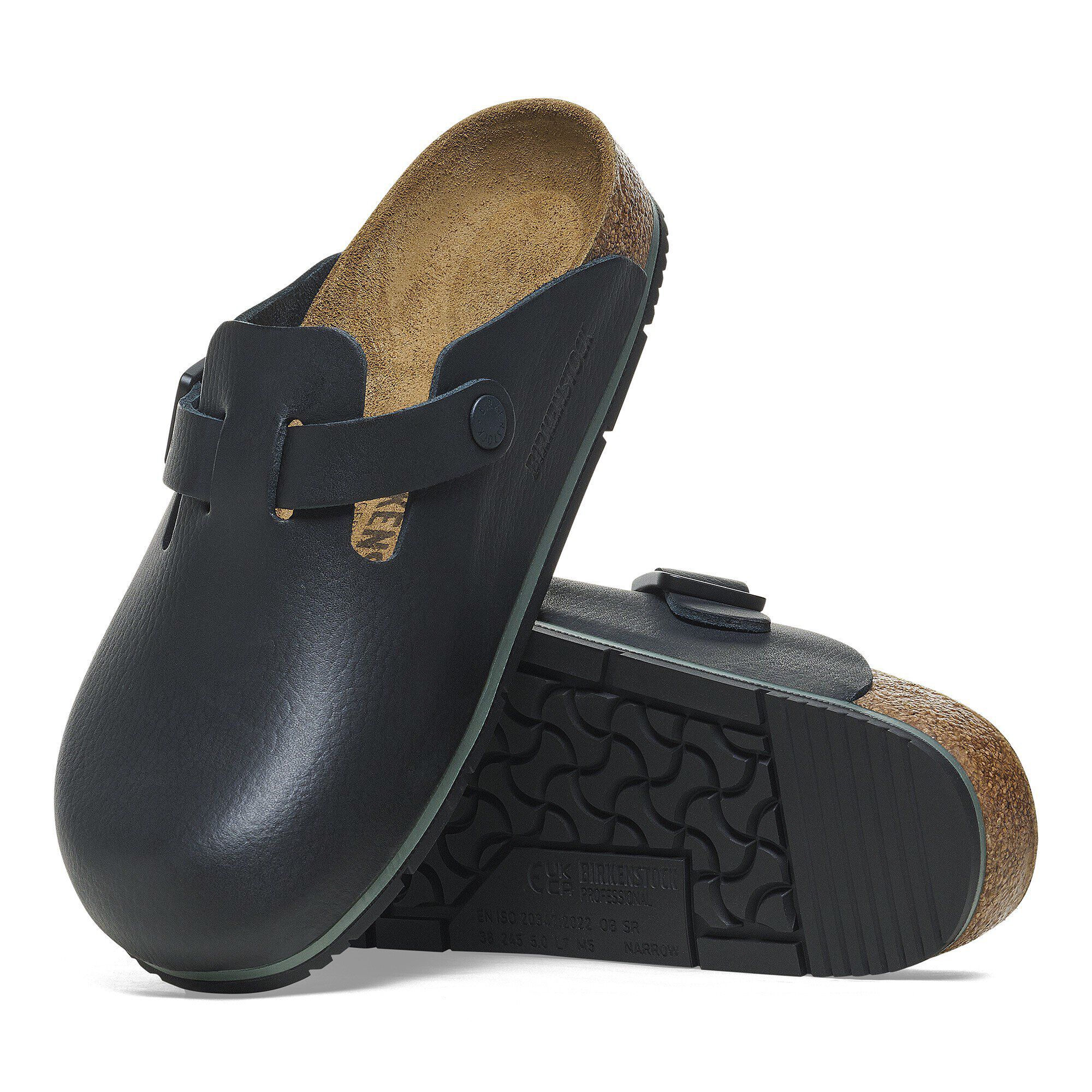 Birkenstock Boston Pro Leather R Regular Black 44 R