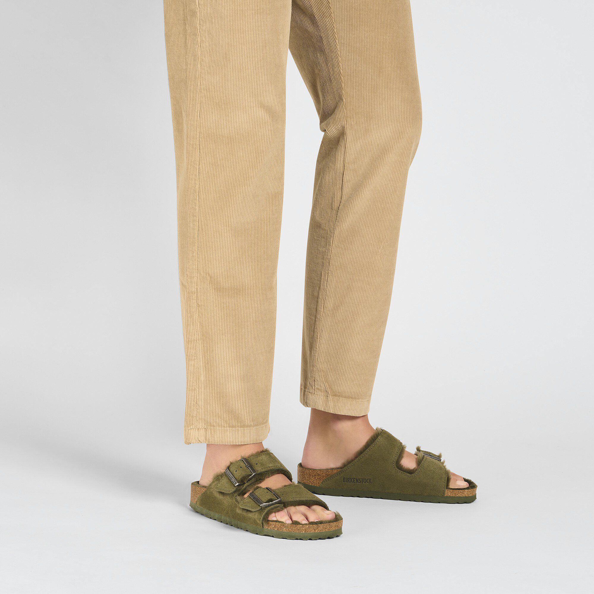 Birkenstock arizona shop shearling suede leather