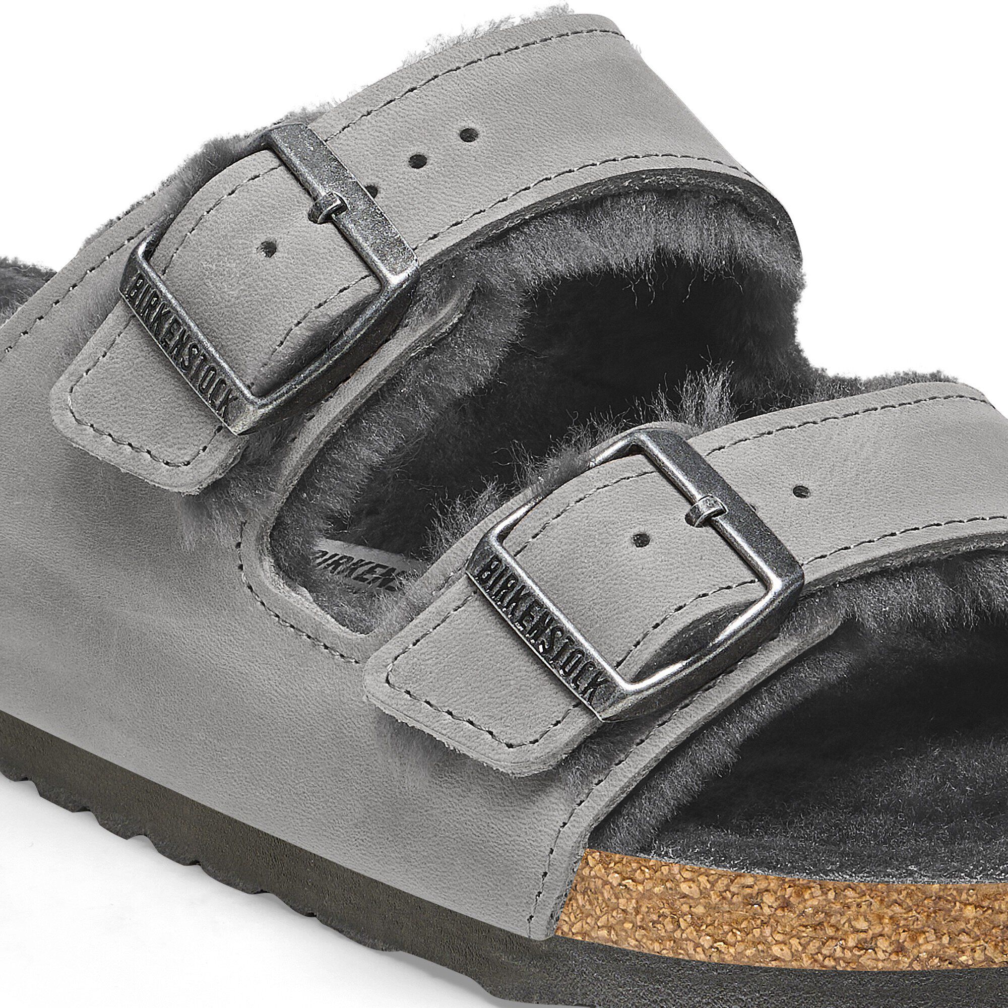 Iron oiled leather birkenstock top