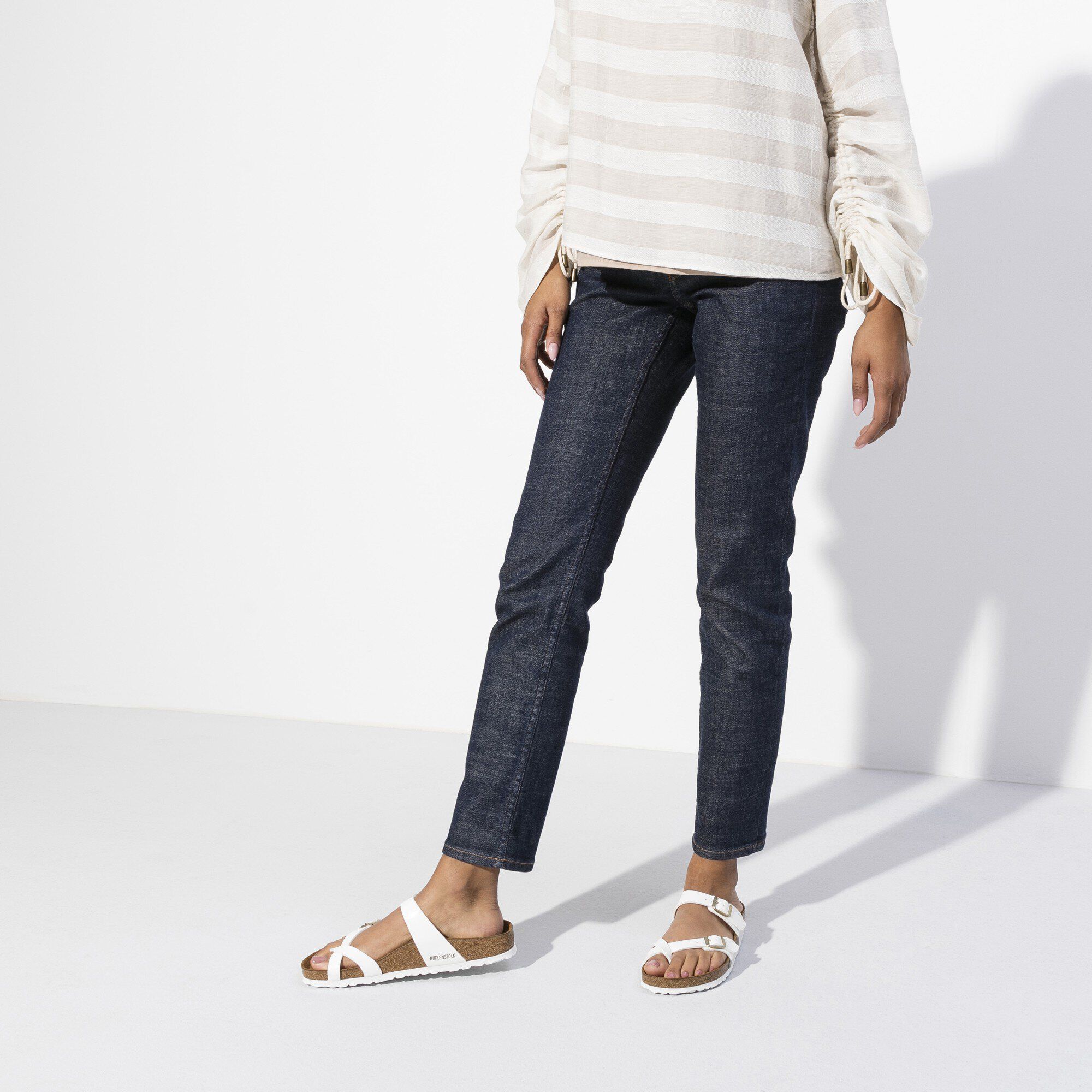 Birkenstock mayari patent hot sale white