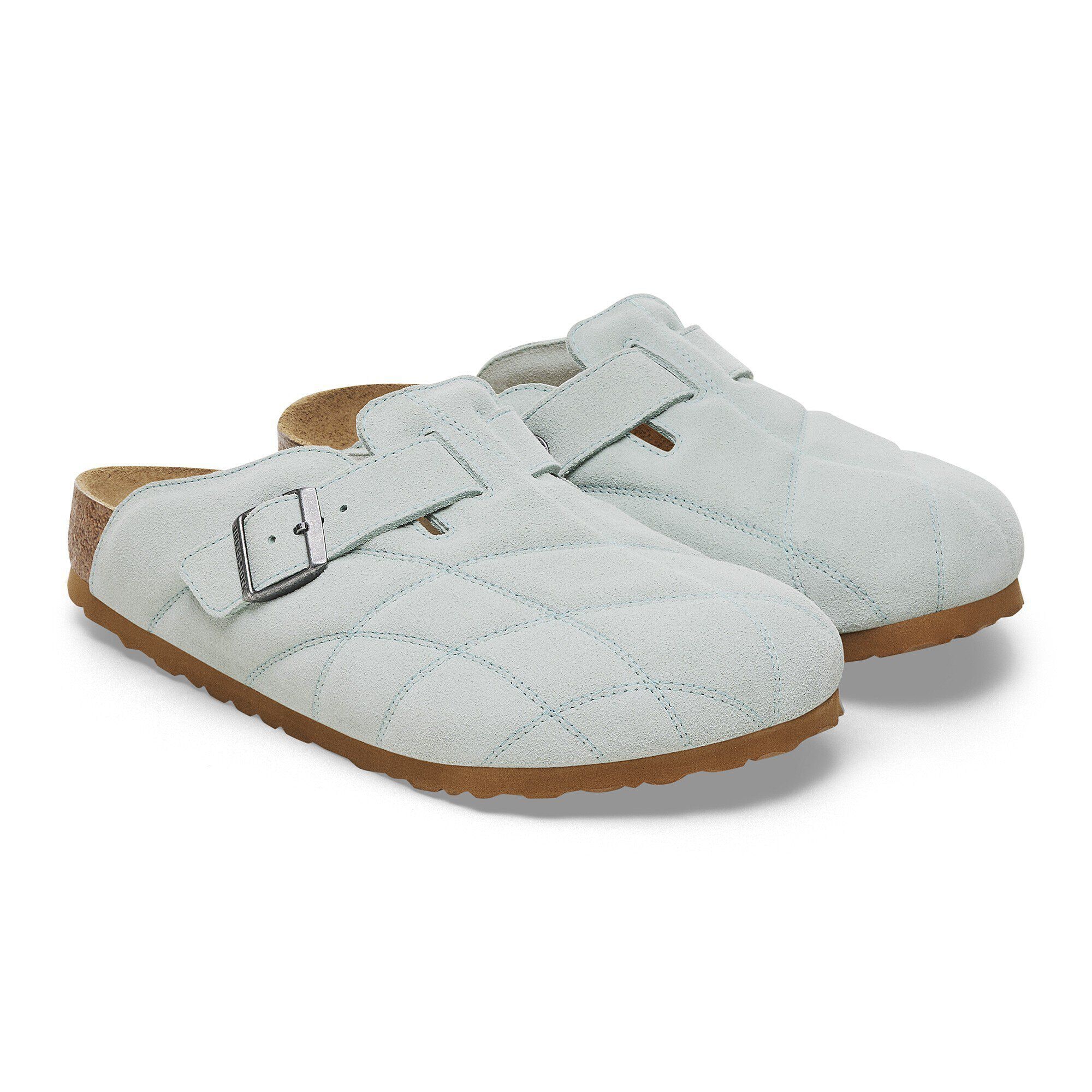Boston Quilted Suede Leather Aqua | BIRKENSTOCK