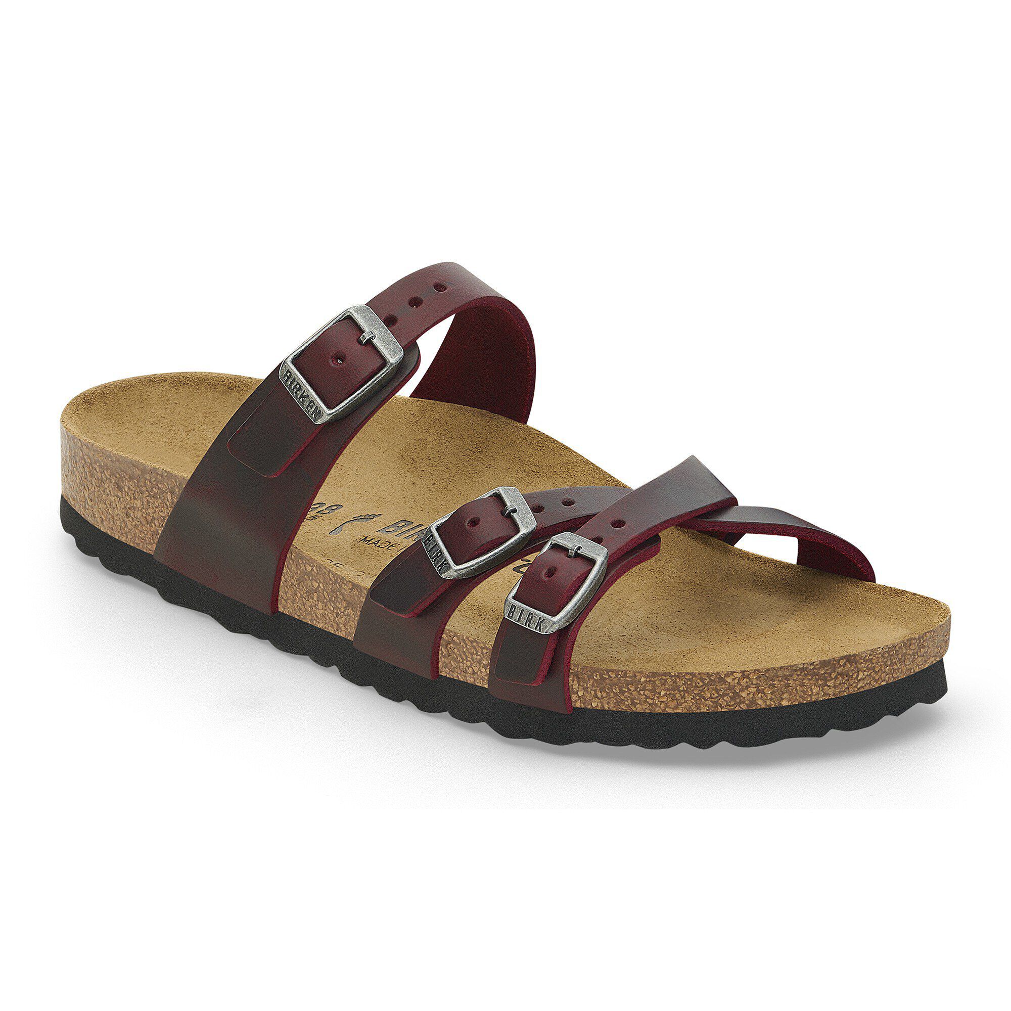 Birkenstock Franca Oiled Leather Zinfandel Multi Strap Sandals
