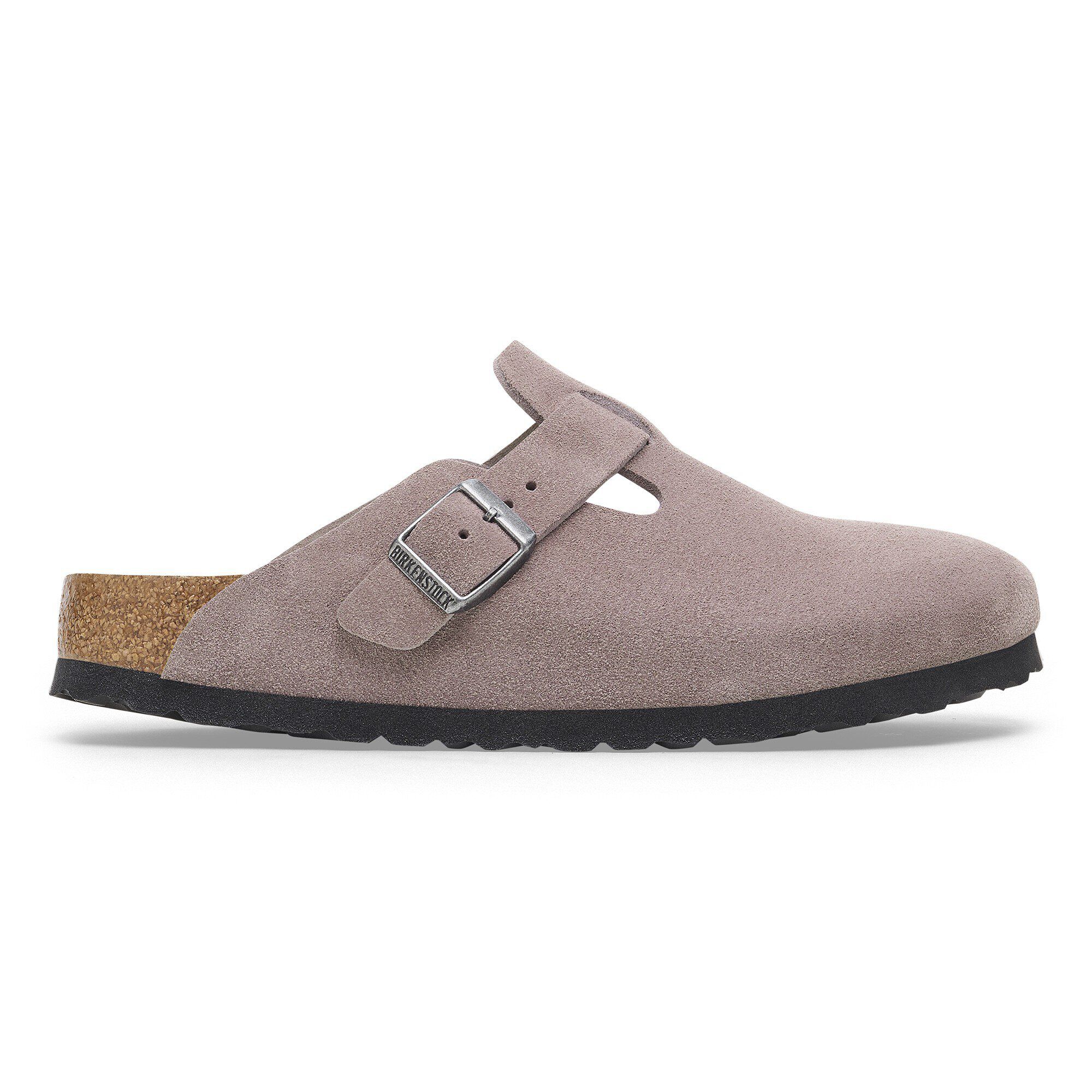 Boston Soft Footbed Suede Leather Faded Purple BIRKENSTOCK