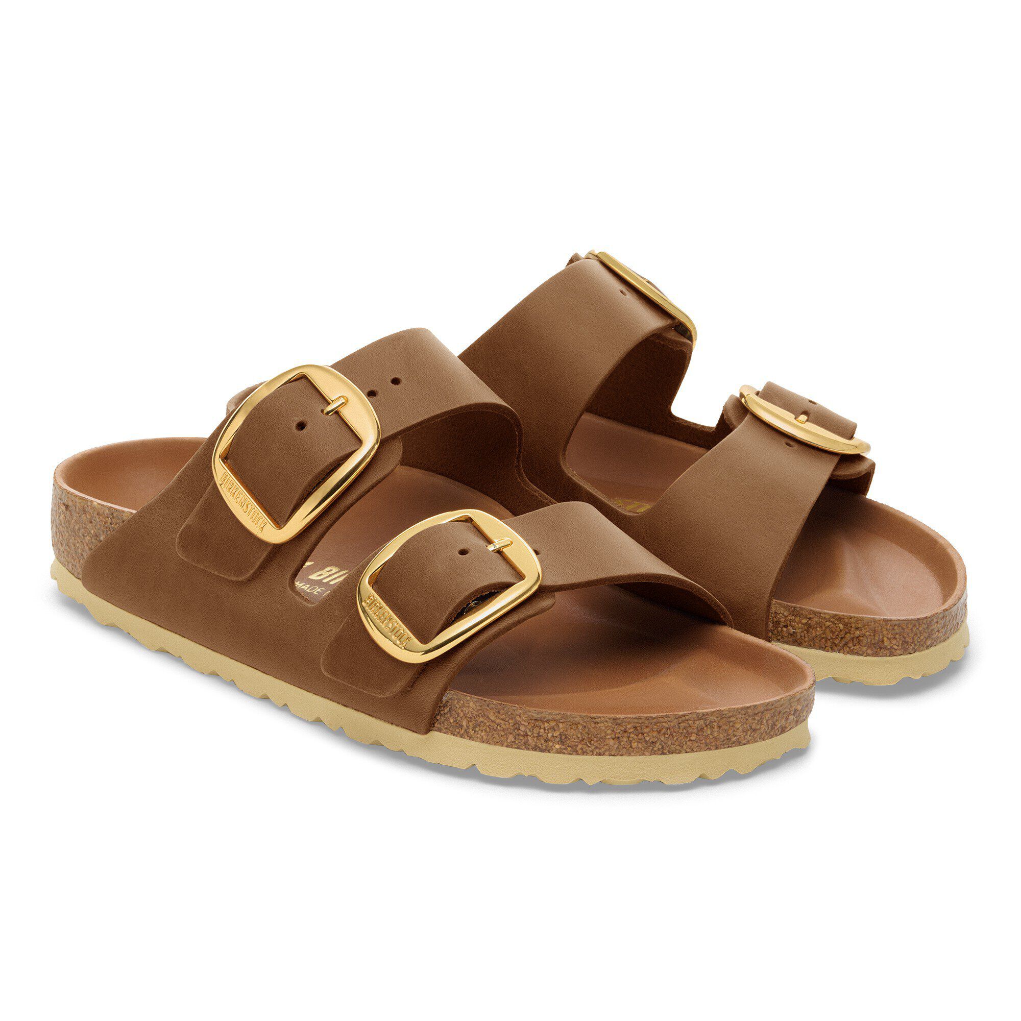 【超安い】 Buckle Big Arizona Oiled BIRKENSTOCK | Cognac Leather サンダル