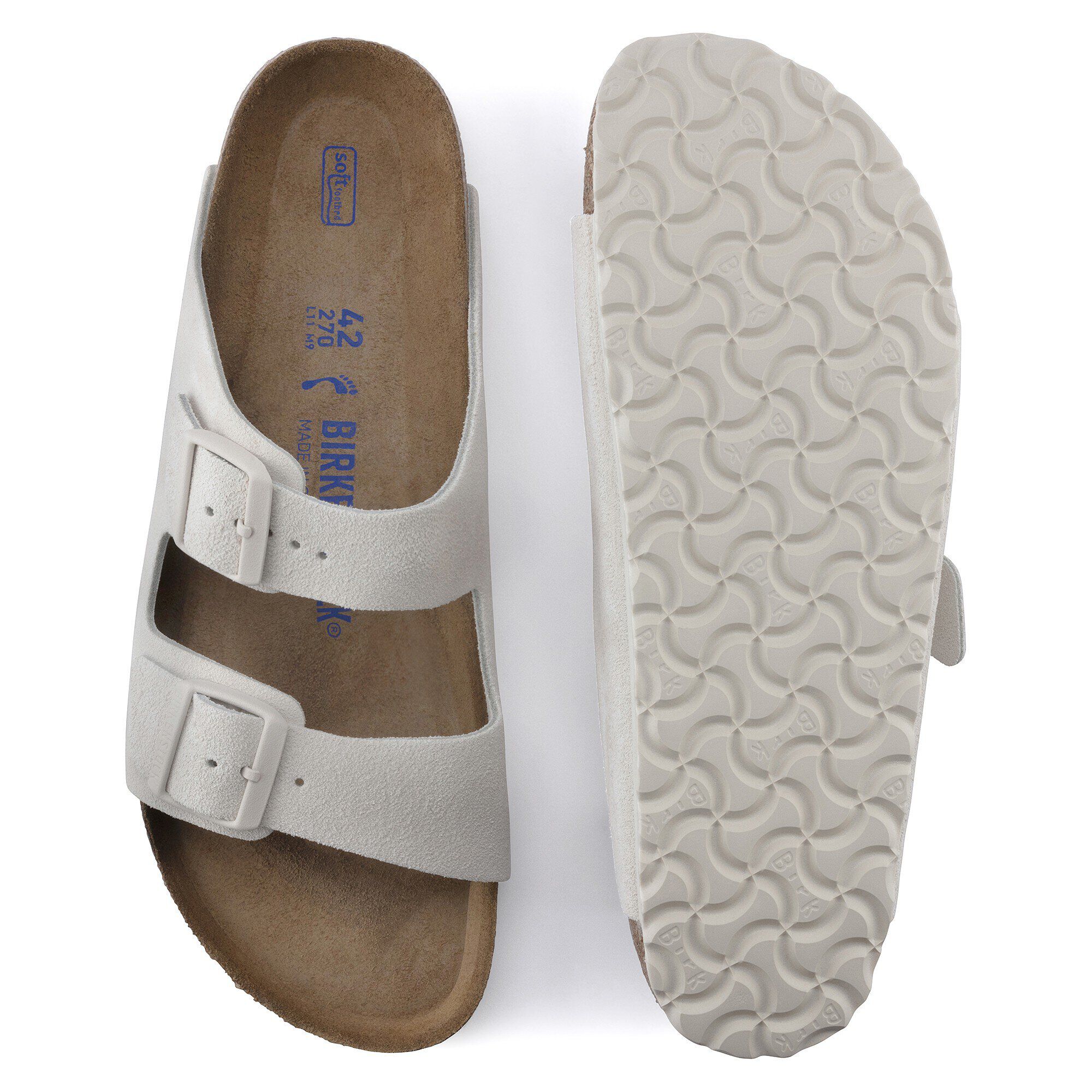 White soft footbed birkenstock top
