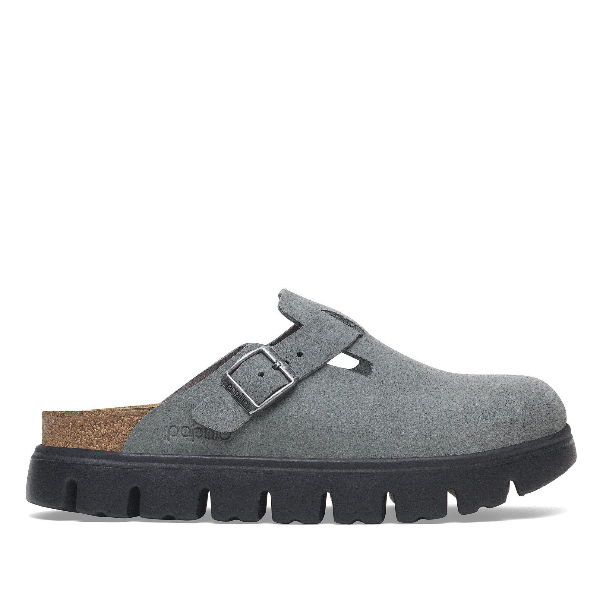 靴 Birkenstock boston Boston Chunky Suede Leather Dark Tea/ Black | BIRKENSTOCK