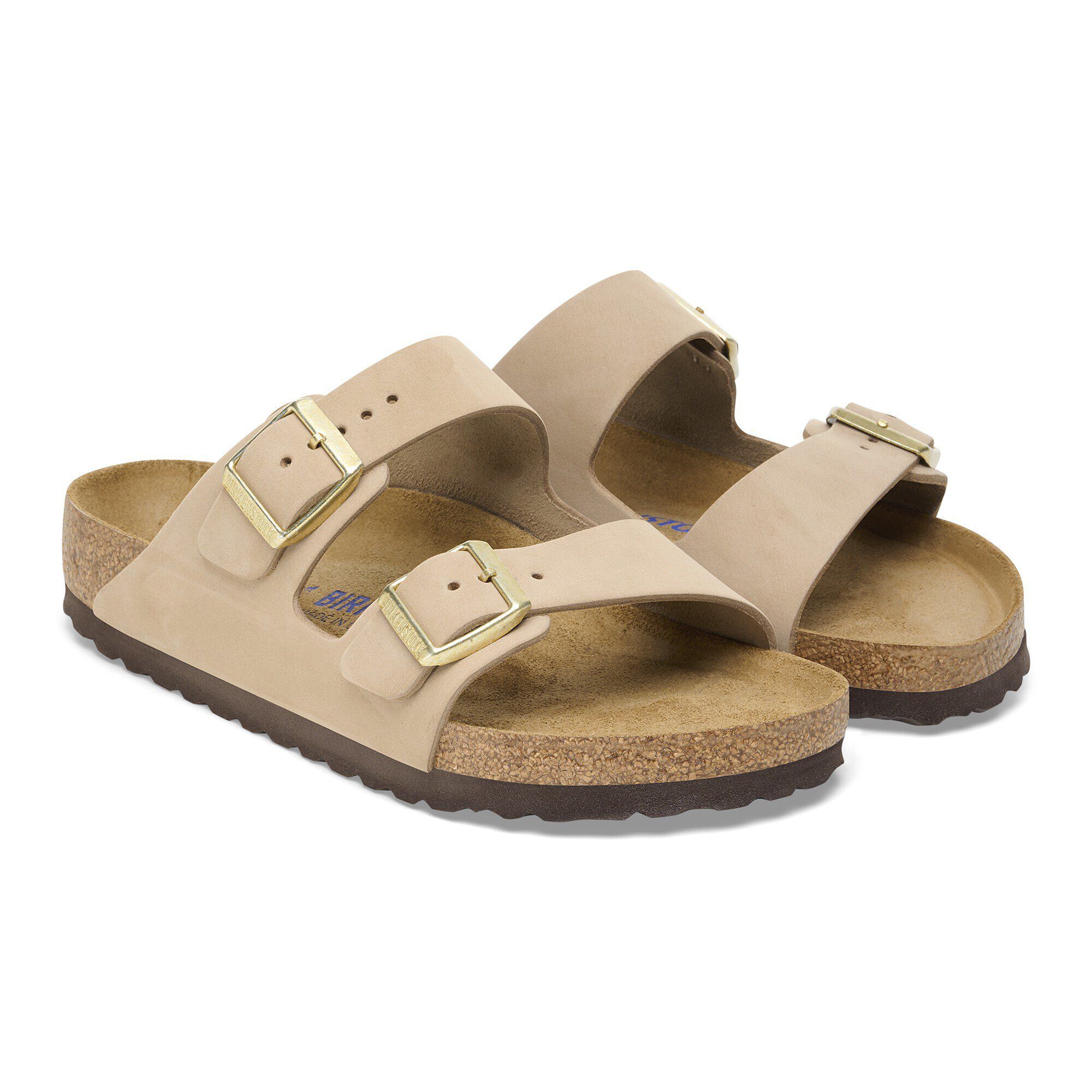 サンダル・ミュール BIRKENSTOCK Women Sandals 1029496 SANDCASTLE Beige Arizona Soft Footbed Nubuck Leather Sandcastle | BIRKENSTOCK