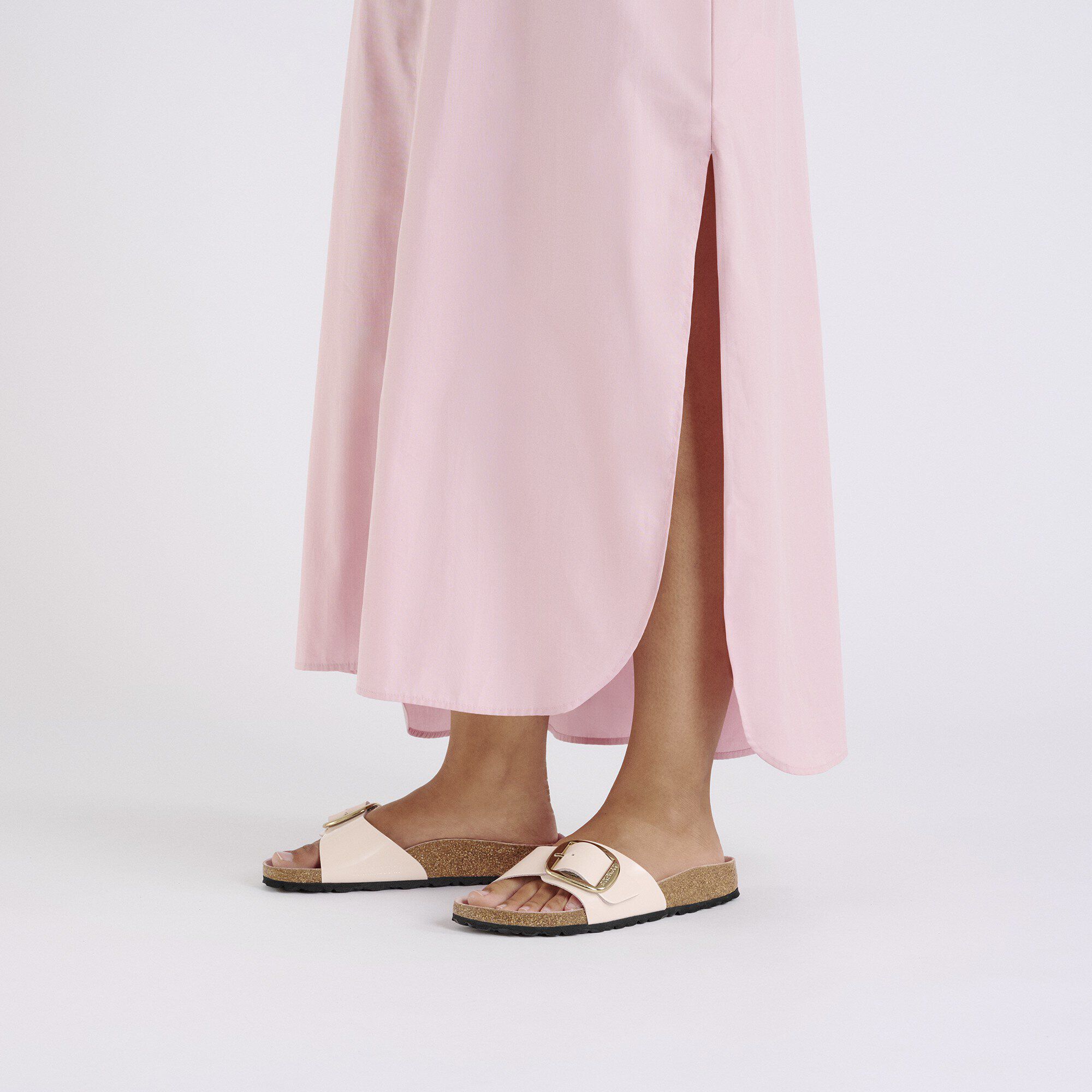 BIRKENSTOCK ★ビッグバックル　マドリッド　ライトローズ　 23.5 Madrid Big Buckle Natural Leather Patent High-Shine Light