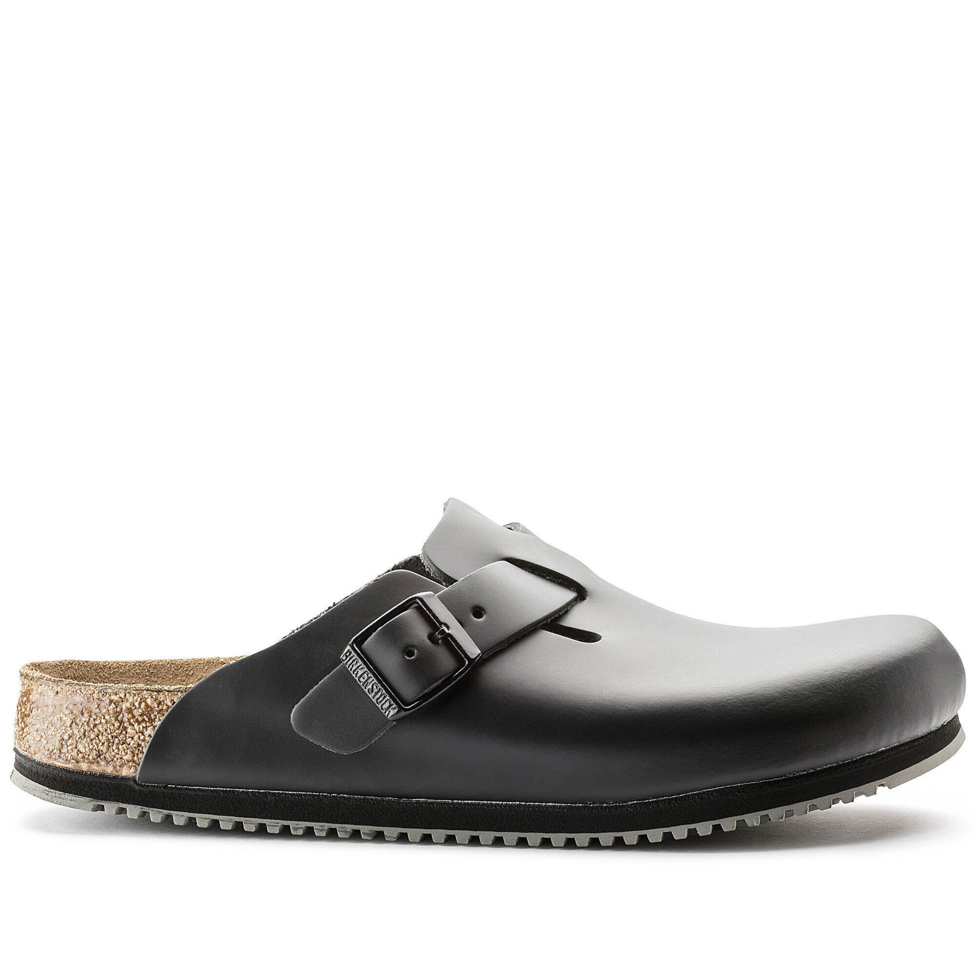 サンダル Birkenstock Boston Slipper Black In Smooth Leather Boston - Oiled Leather – Premier